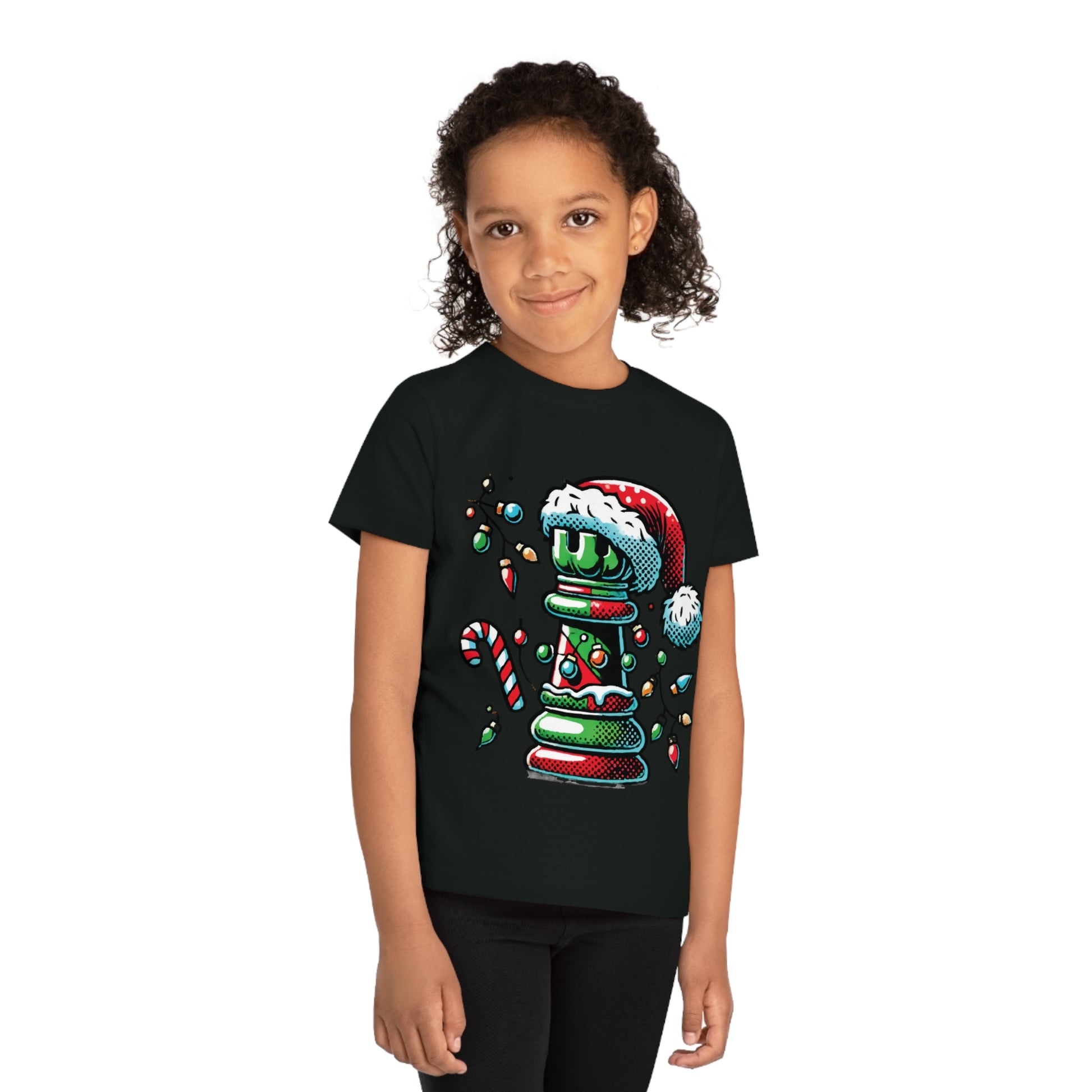 Camiseta Infantil Creator – Torre de Ajedrez Navideña en Pop Art   Kids clothes