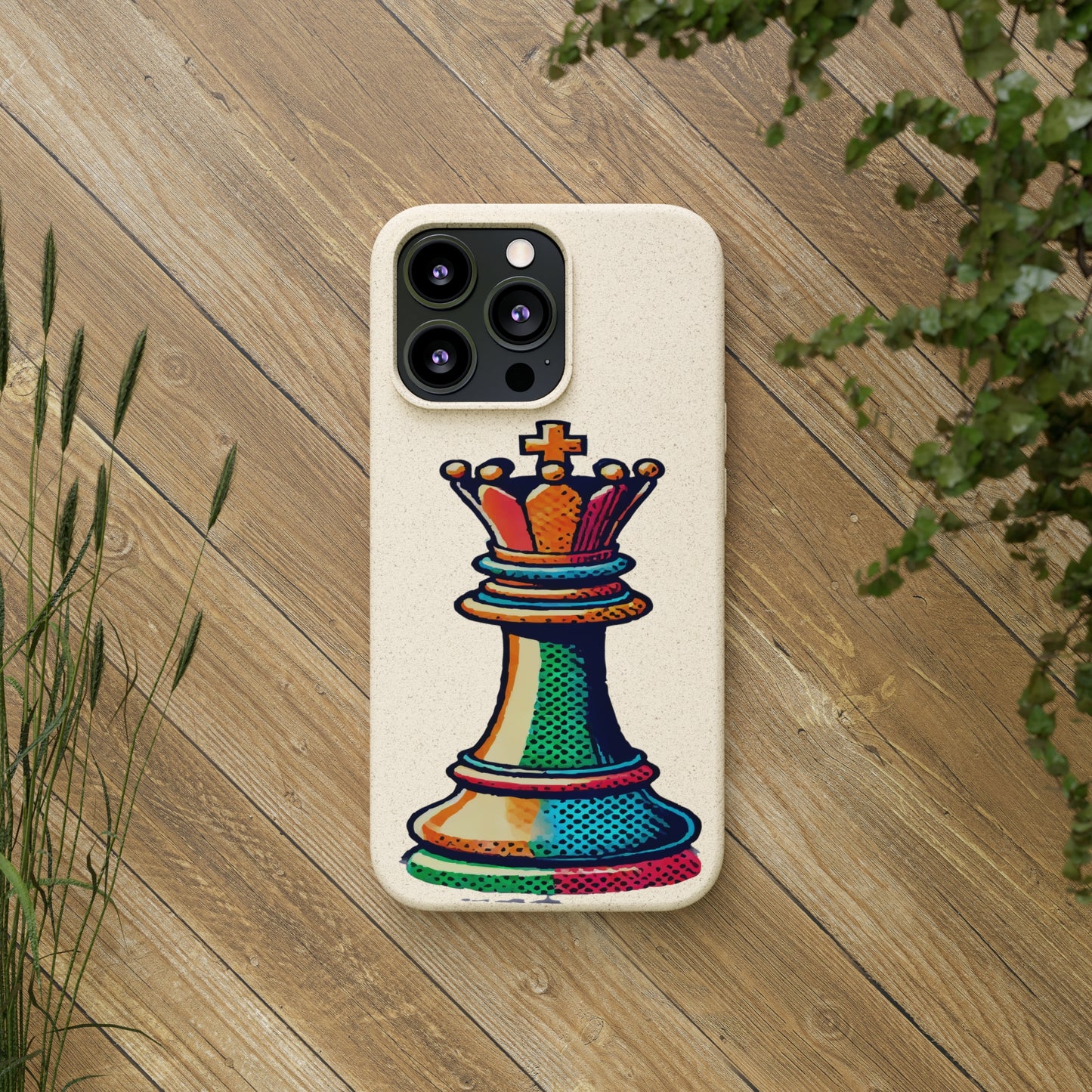 “Funda Biodegradable Rey de Ajedrez – Protección Sostenible Pop Art”   Phone Case