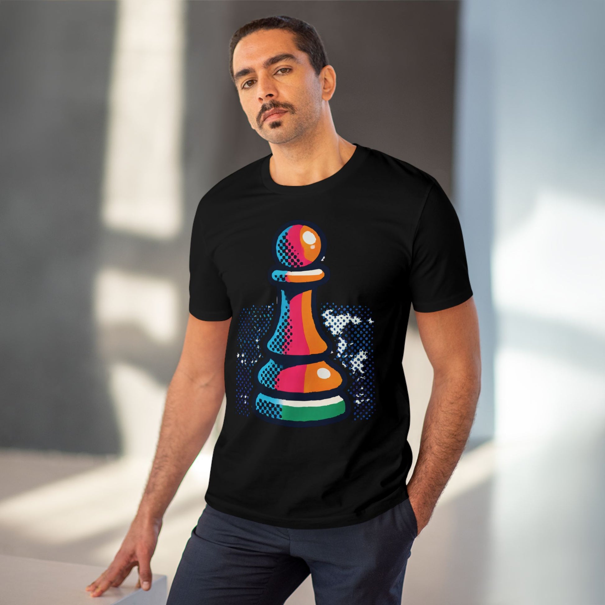 “Camiseta Unisex Peón de Ajedrez – Algodón Orgánico y Estilo Pop Art”   T-Shirt