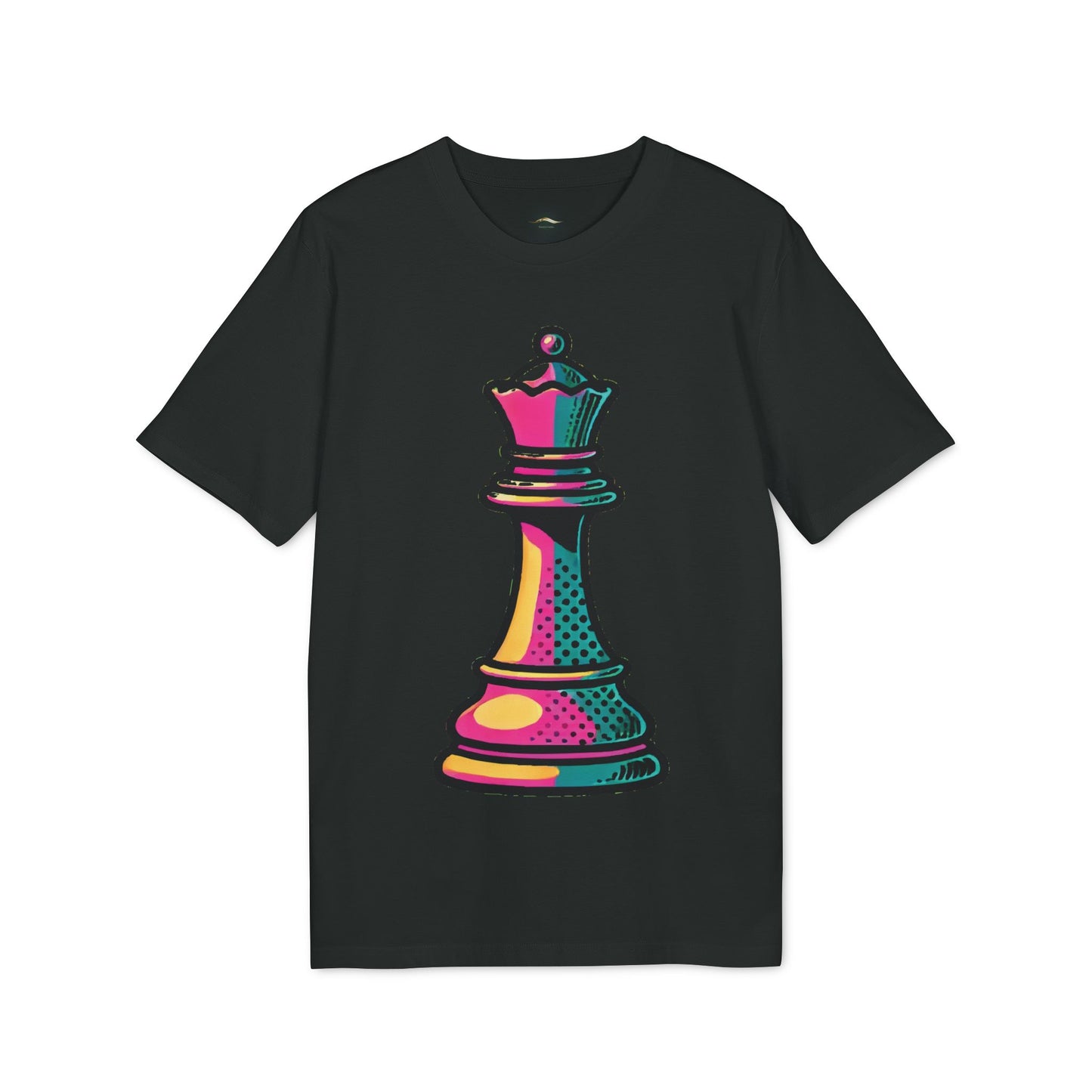 “Camiseta Unisex Algodón Orgánico Reina de Ajedrez – Diseño Pop Art”   T-Shirt  33.00 Black-5XL