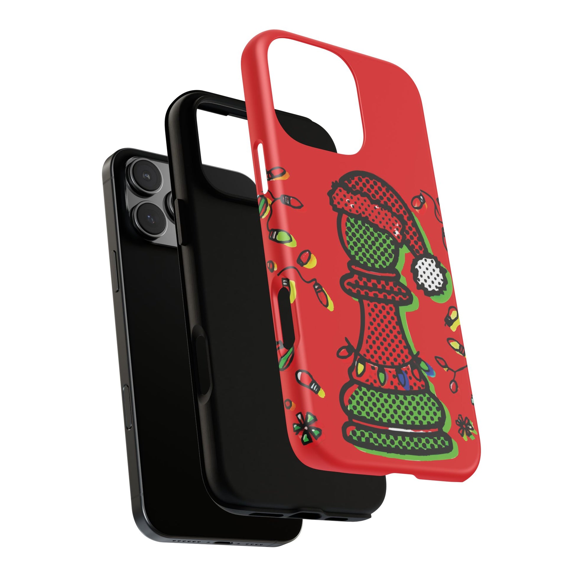 Funda Tough Peón de Ajedrez Navideño Pop Art – iPhone, Samsung y Pixel   Phone Case