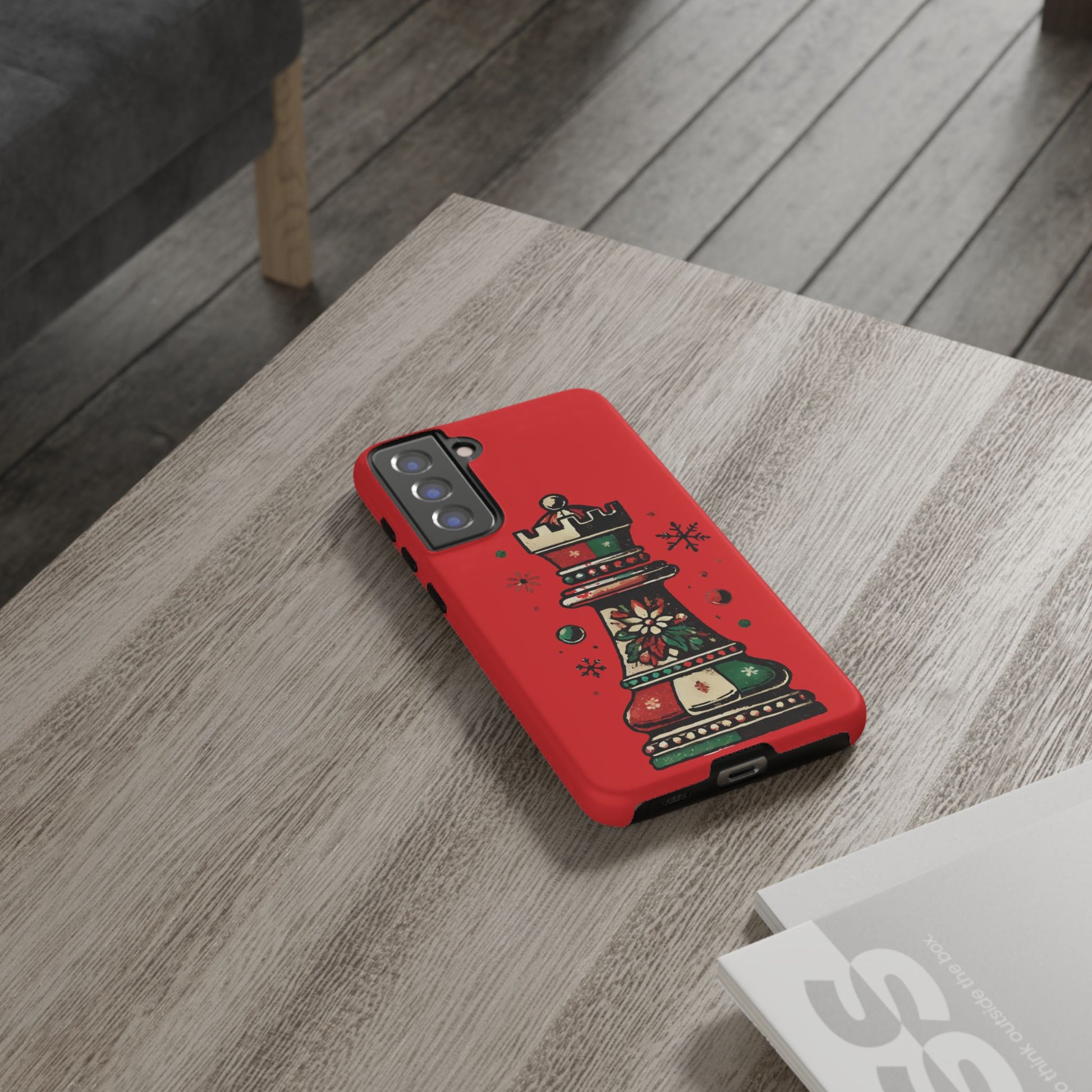 Funda Protectora para Móvil con Diseño de Torre de Ajedrez Vintage Navideño   Phone Case