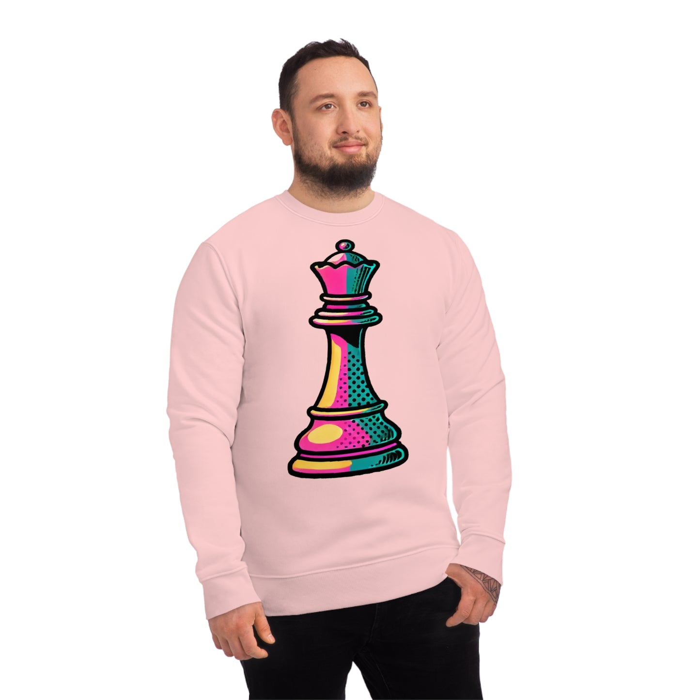 “Sudadera Unisex Orgánica Reina de Ajedrez – Pop Art”   Sweatshirt