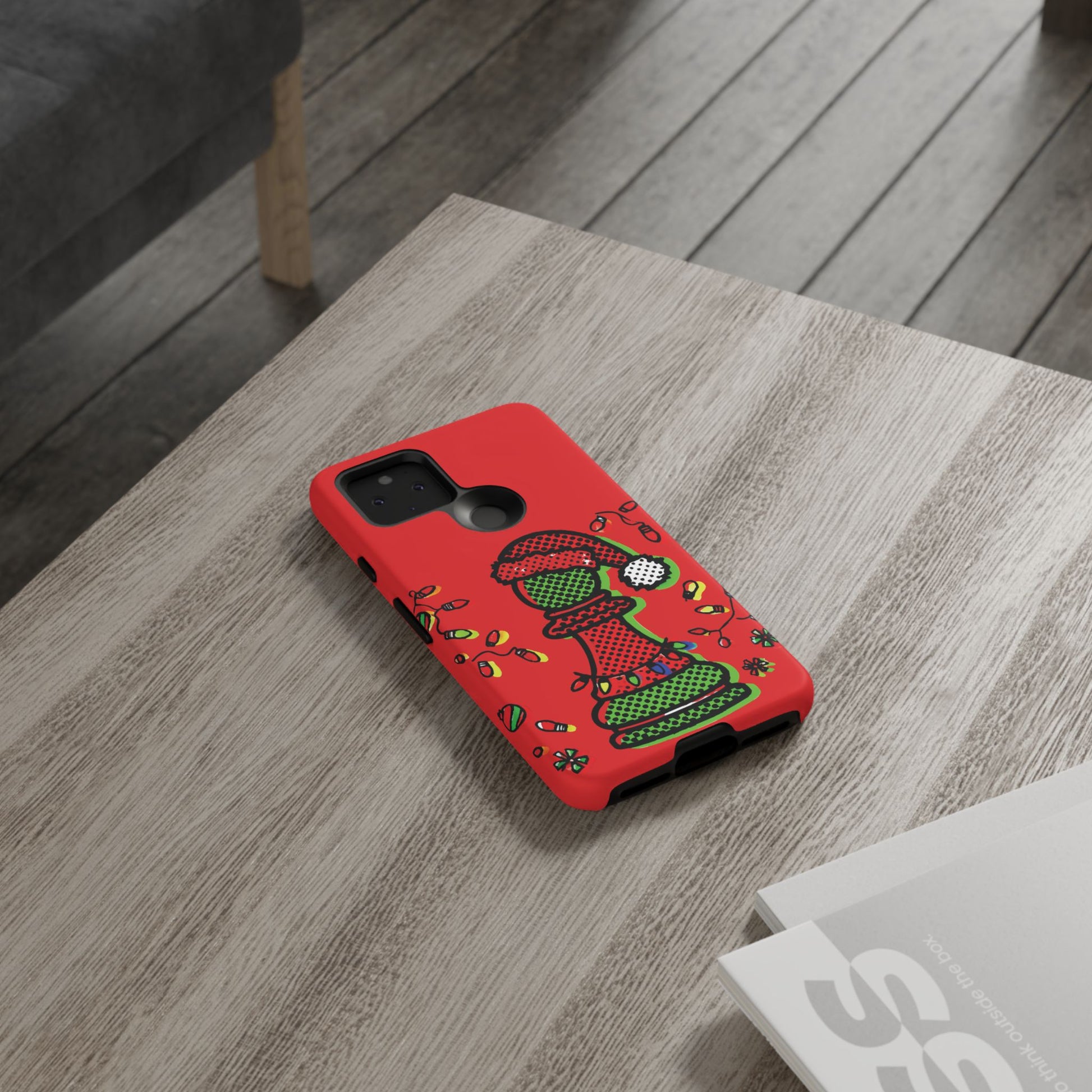 Funda Tough Peón de Ajedrez Navideño Pop Art – iPhone, Samsung y Pixel   Phone Case