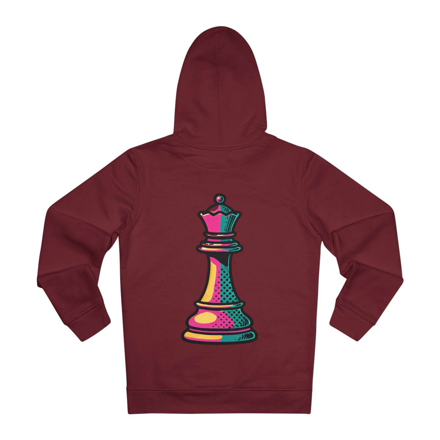 “Hoodie Unisex con Capucha Reina de Ajedrez – Diseño Pop Art Sostenible”   Hoodie