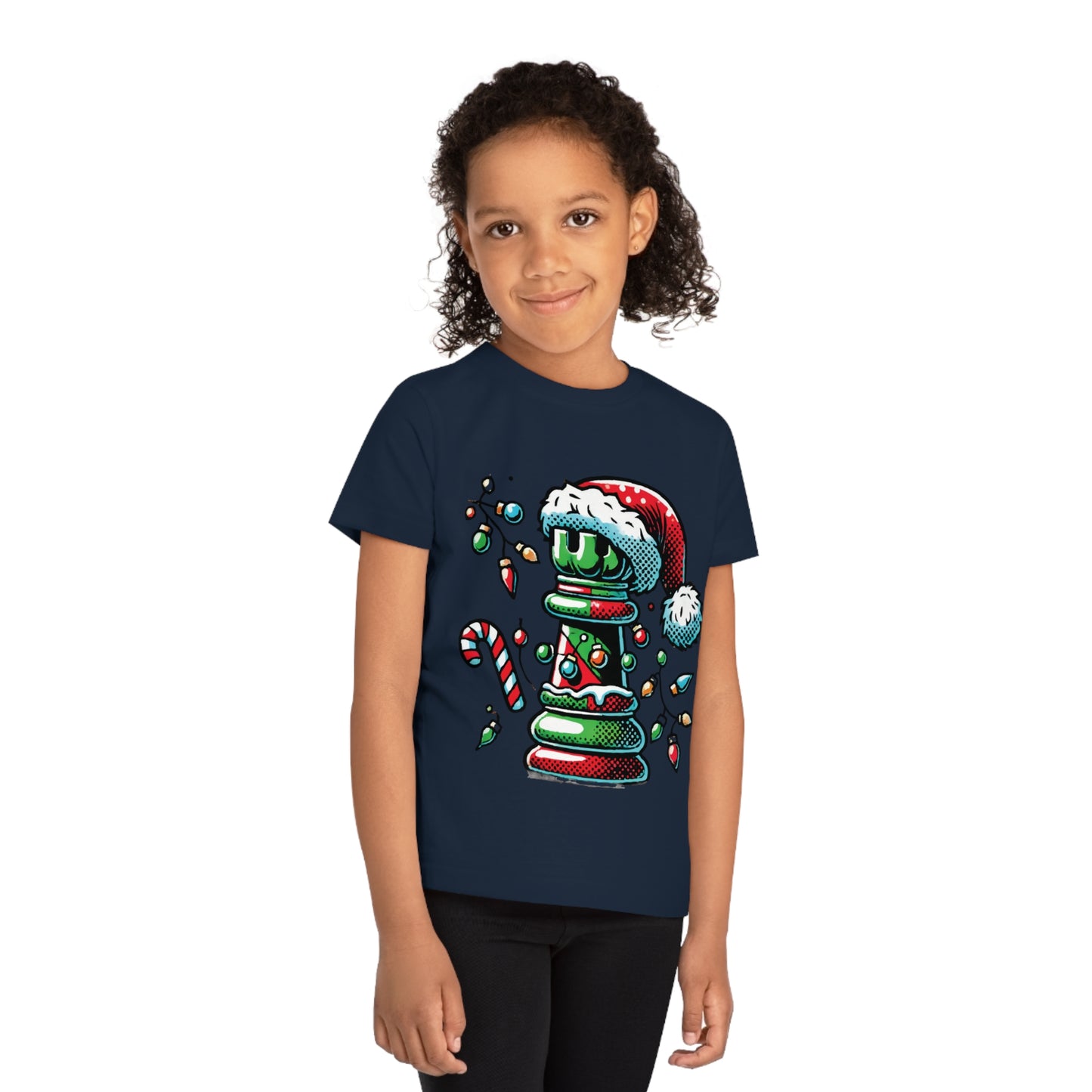 Camiseta Infantil Creator – Torre de Ajedrez Navideña en Pop Art   Kids clothes