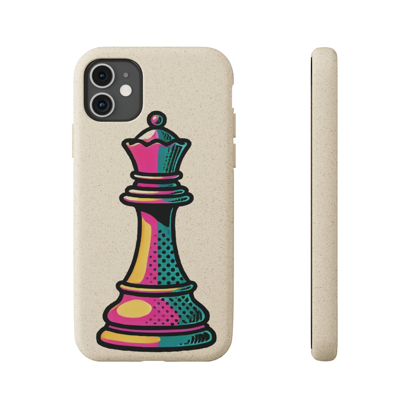 “Funda Biodegradable Reina de Ajedrez – Diseño Pop Art y Carga Inalámbrica”   Phone Case