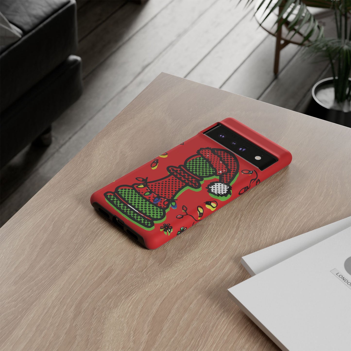 Funda Tough Peón de Ajedrez Navideño Pop Art – iPhone, Samsung y Pixel   Phone Case