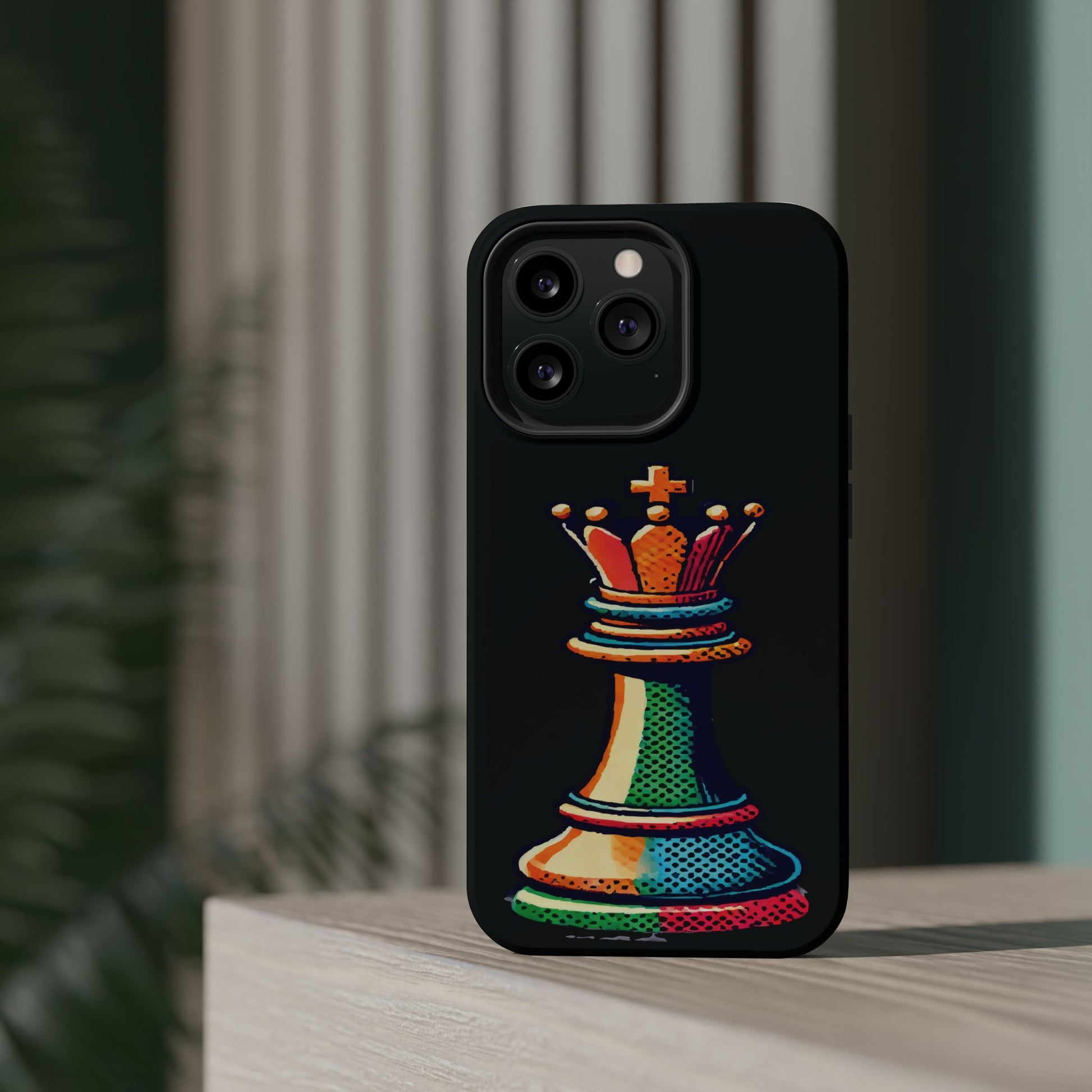 “Funda Magnética Rey de Ajedrez – Protección Doble Capa y Pop Art”   Phone Case