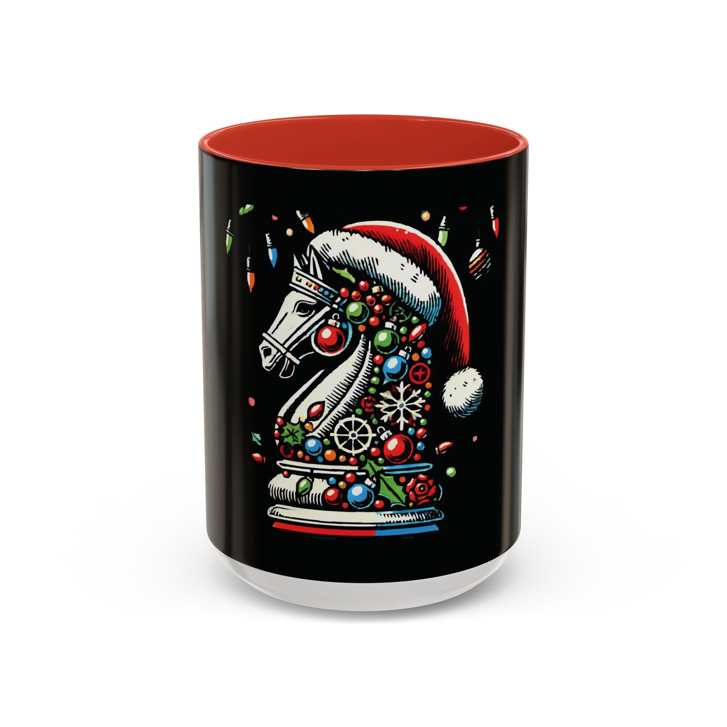 Taza de Cerámica Navidad Pop Art (Caballo de Ajedrez) - 11 y 15 oz   Mug