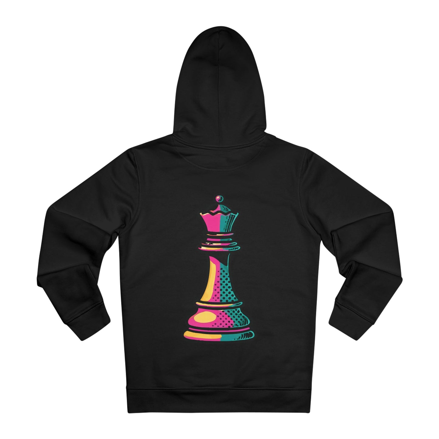 “Hoodie Unisex con Capucha Reina de Ajedrez – Diseño Pop Art Sostenible”   Hoodie  72.00 Black-5XL