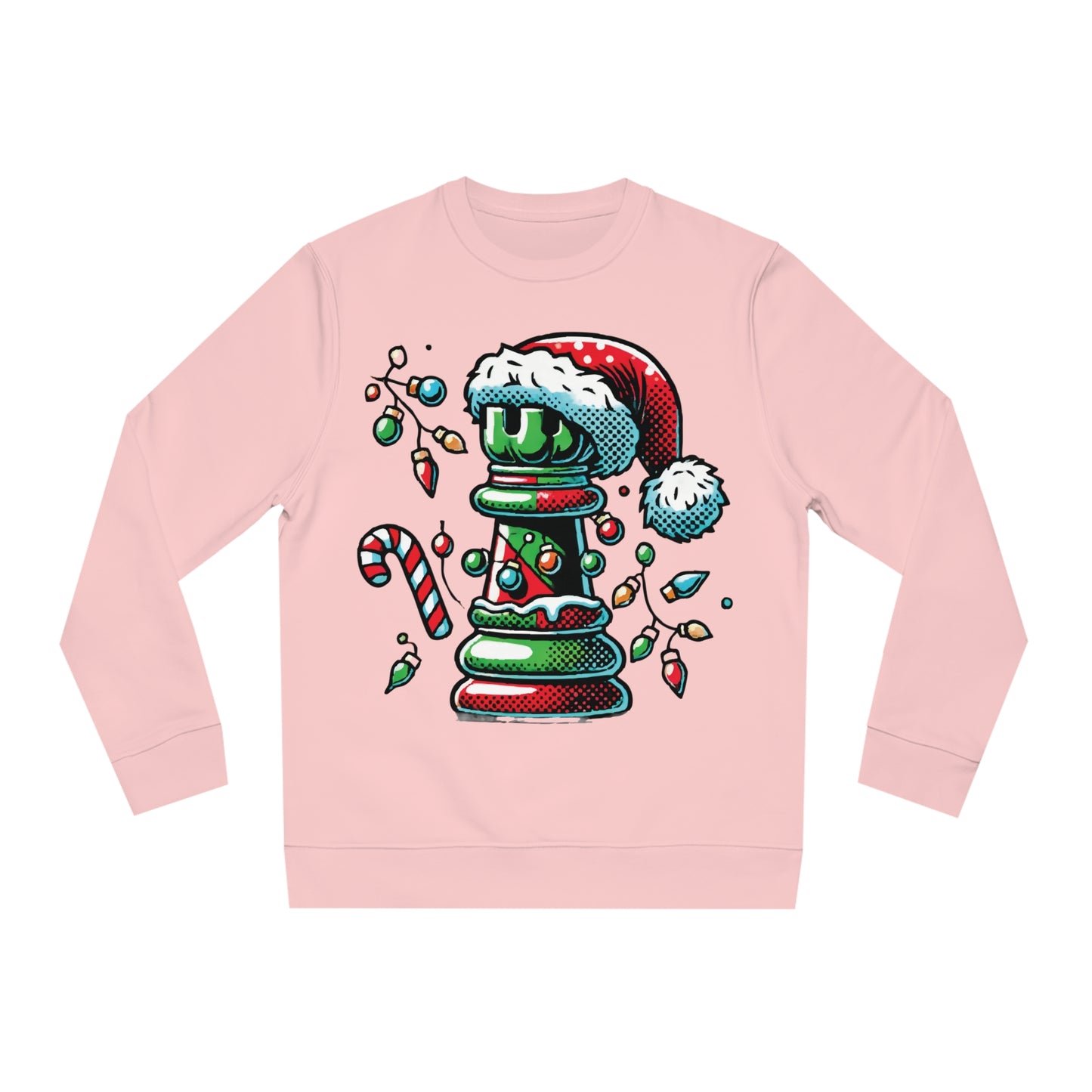 Sudadera Unisex Changer – Torre de Ajedrez Pop Art Navideño   Sweatshirt  63.00 Cotton-Pink-2XL