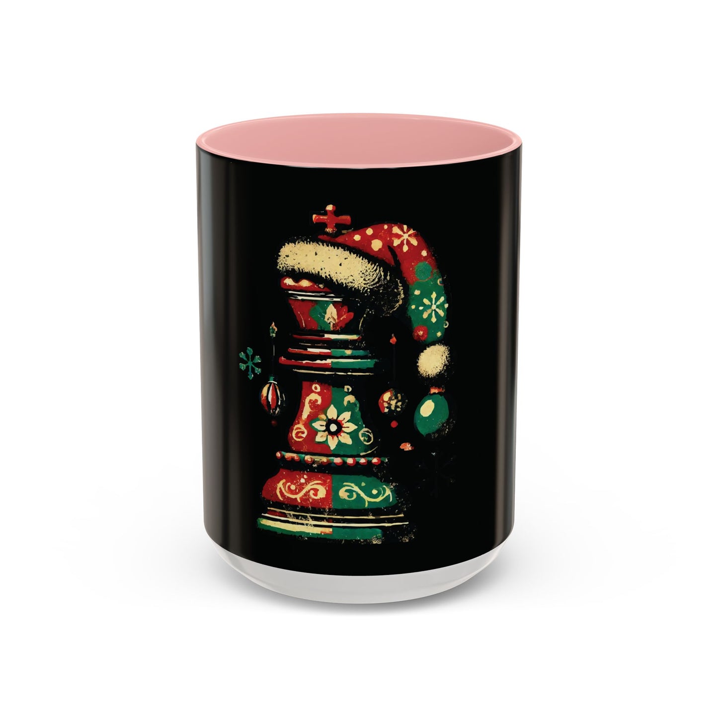 Taza Vintage Rey de Ajedrez Navideño – 11oz y 15oz, Estilo Retro Elegante   Mug  15.00 15oz-Pink