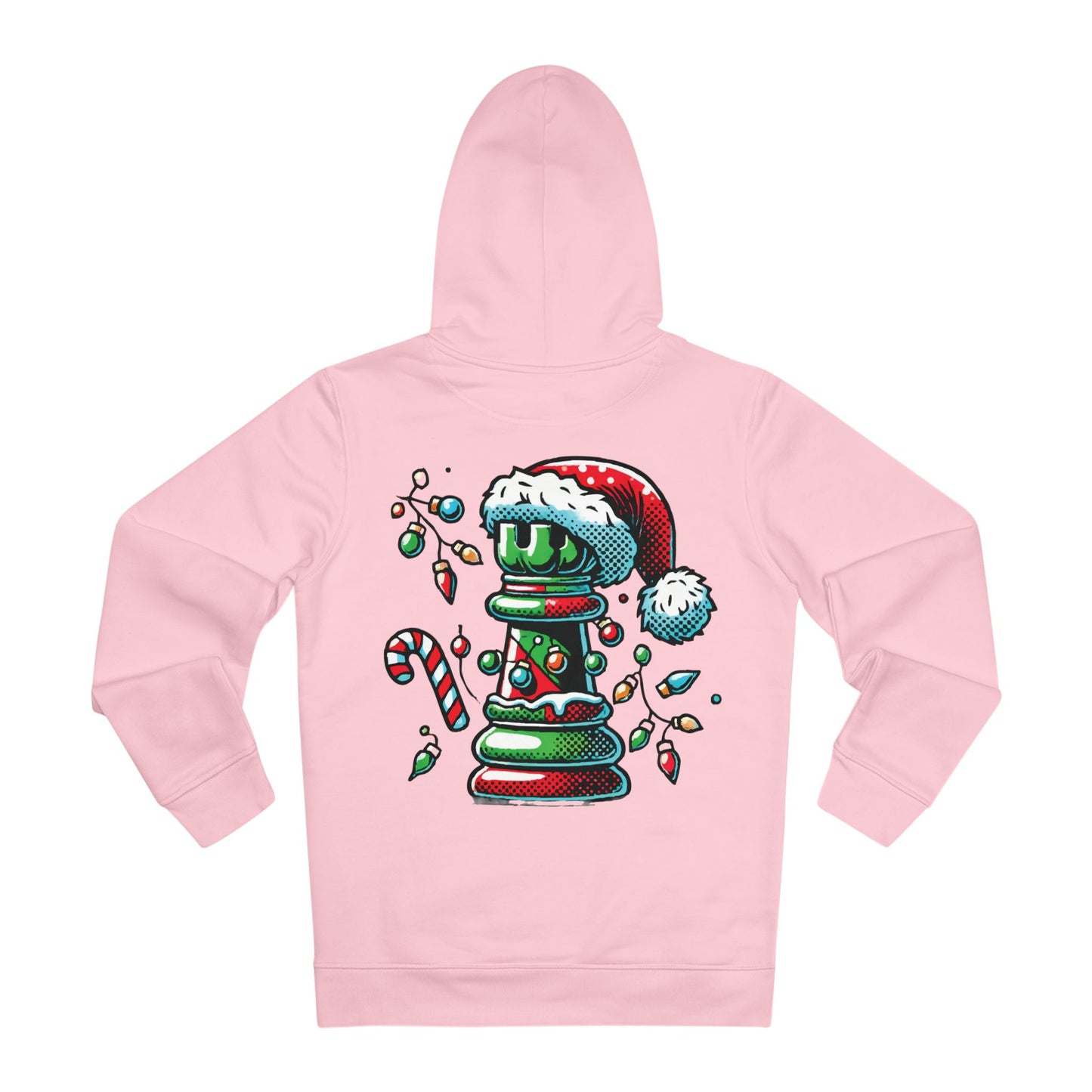 Sudadera Unisex Cruiser Navideña con Torre de Ajedrez Pop Art   Hoodie  72.00 Cotton-Pink-3XL