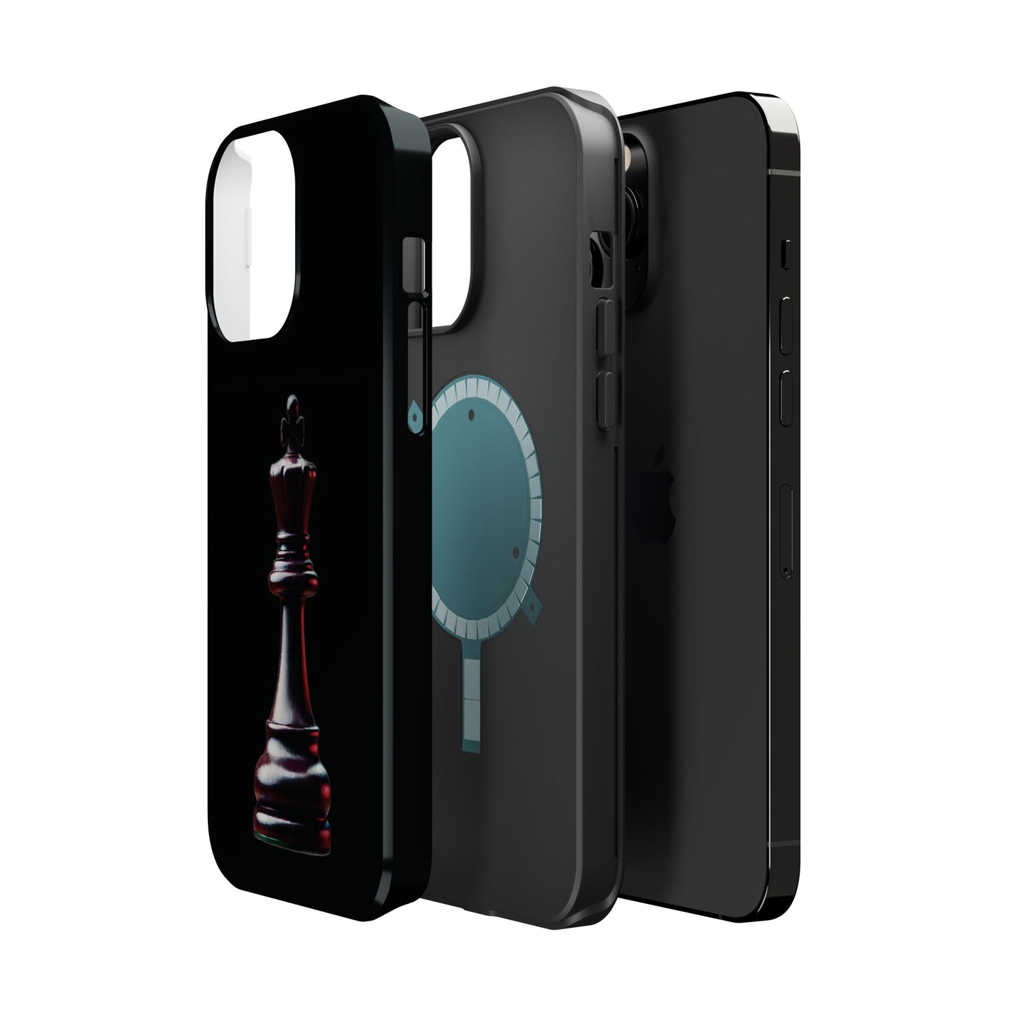 Funda Magnética Premium para iPhone - Diseño Completo de Rey de Ajedrez