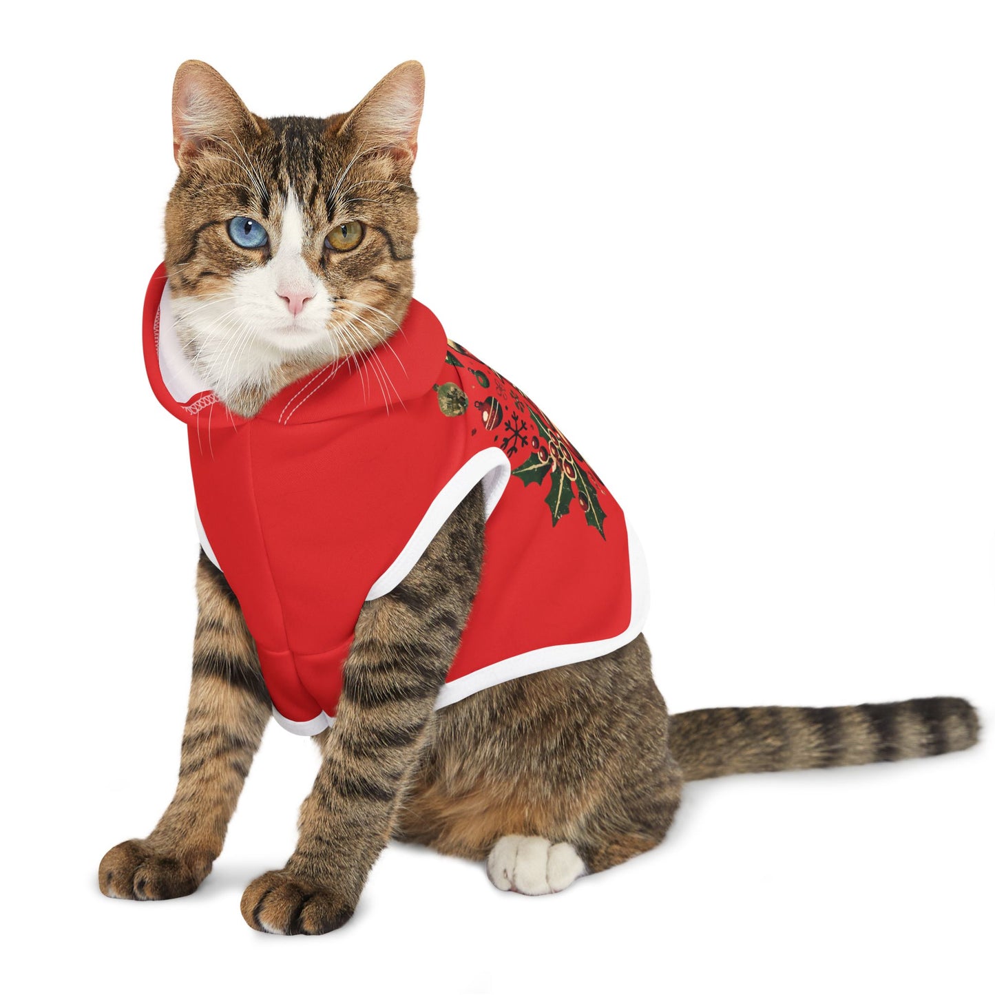 Sudadera para Mascotas con Capucha - Alfil de Ajedrez Vintage Navideño   Pets