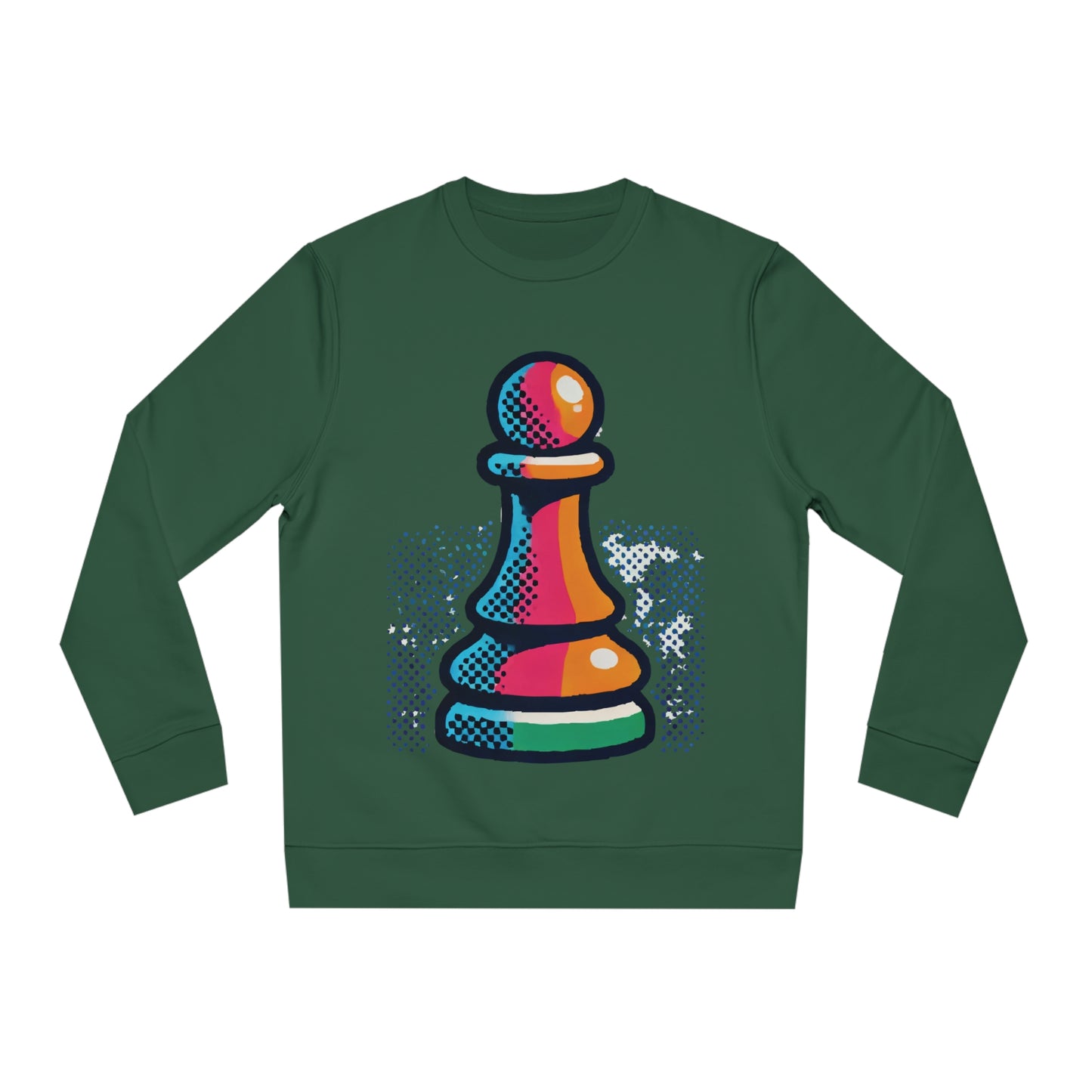 “Sudadera Unisex Peón de Ajedrez – Algodón Orgánico y Arte Moderno”   Sweatshirt  72.00 Bottle-Green-2XL