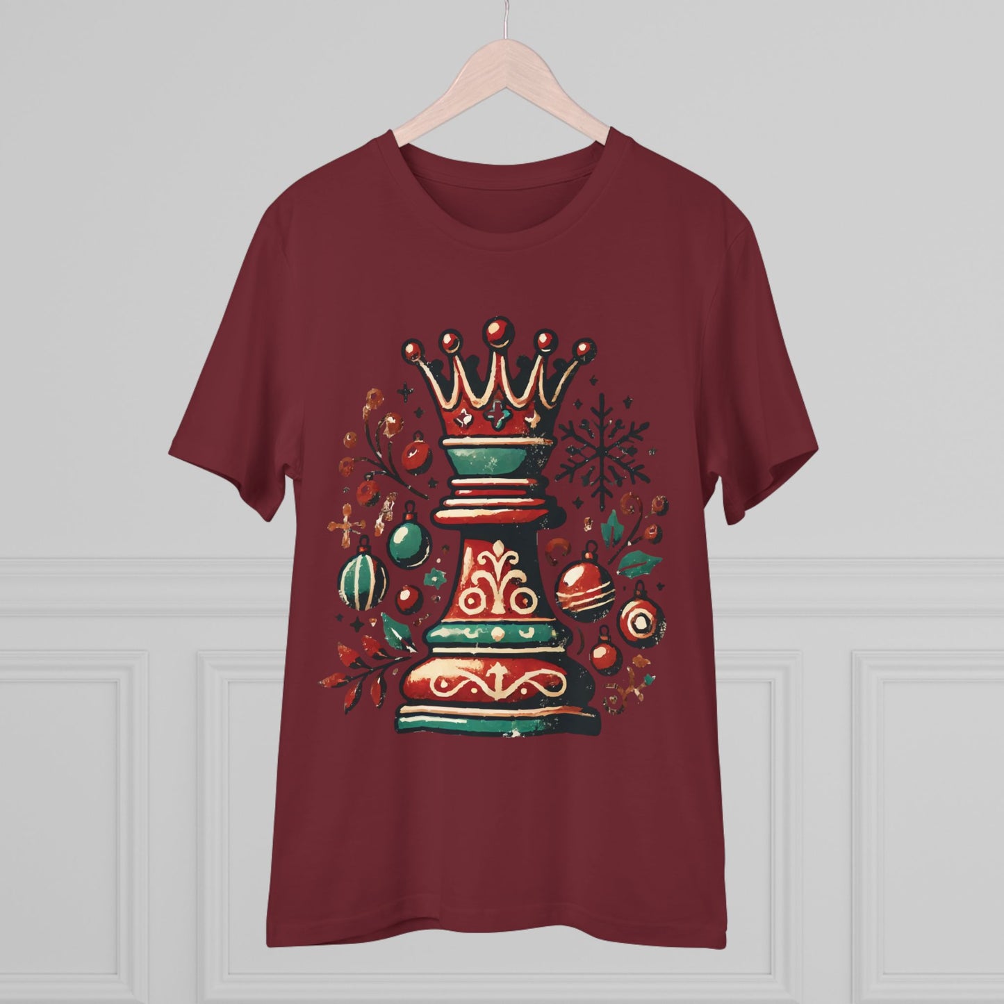 Camiseta Unisex Creador Orgánico con Diseño Reina Vintage Navideño   T-Shirt