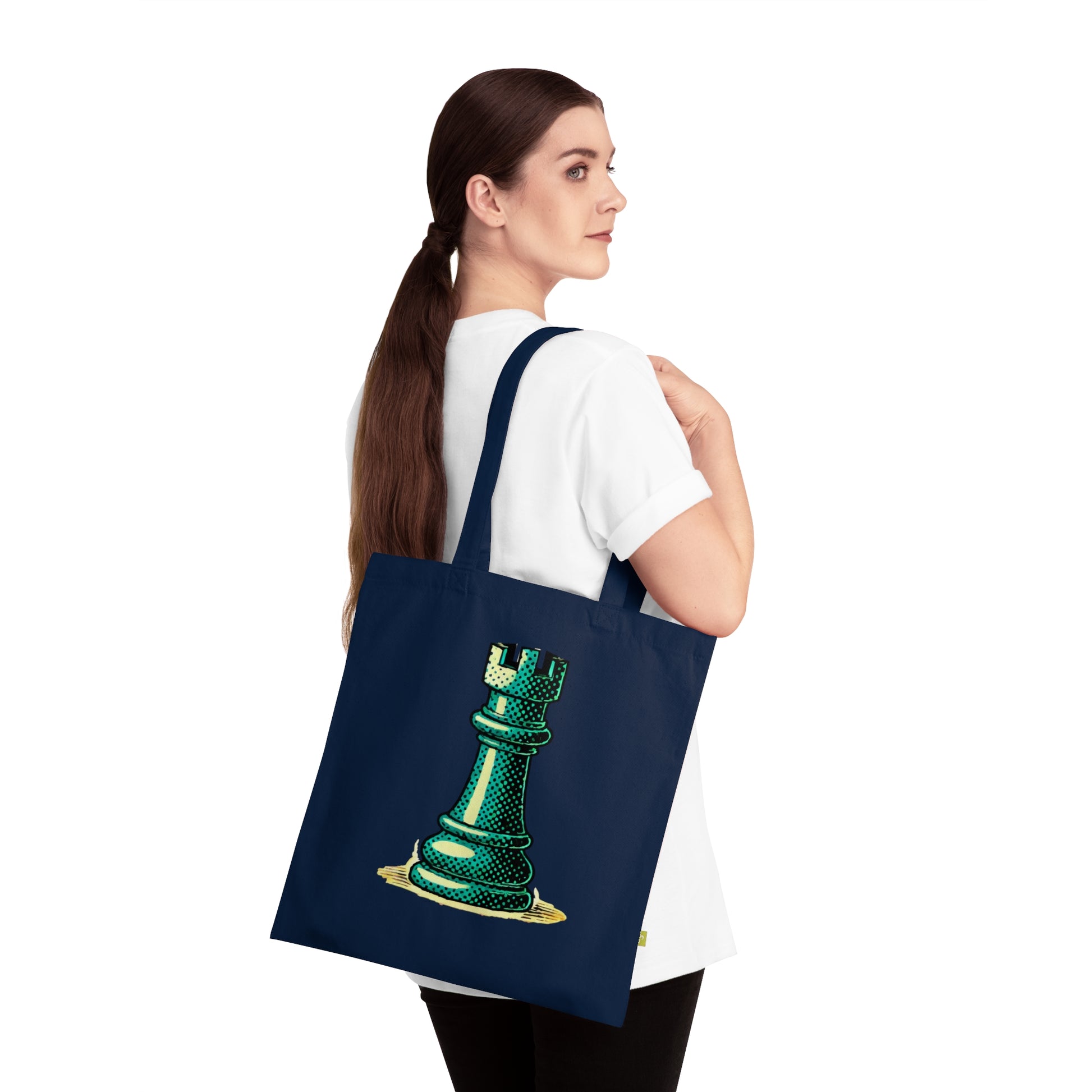 Chess Tower Pop Art Organic Cotton Tote Bag   Bags