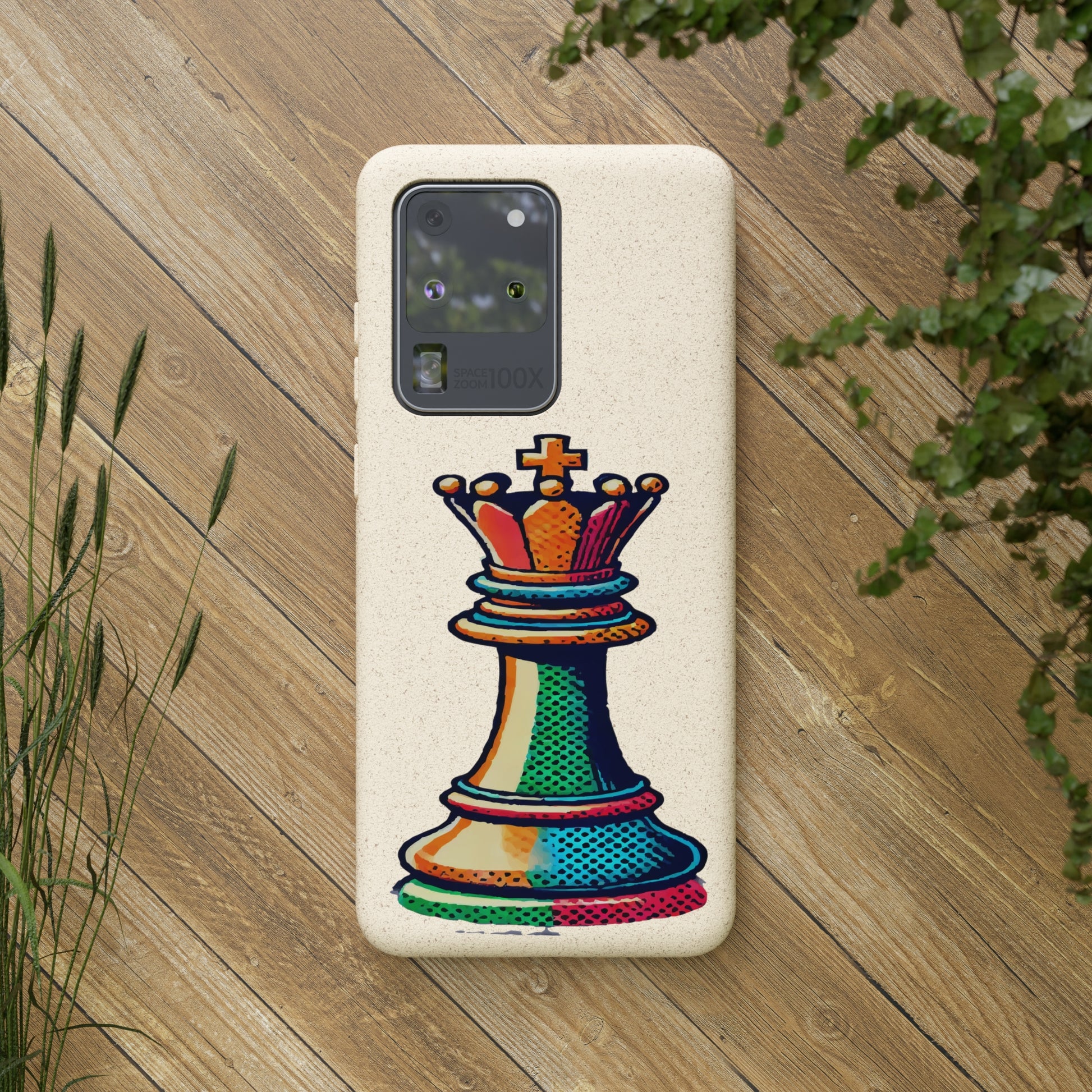 “Funda Biodegradable Rey de Ajedrez – Protección Sostenible Pop Art”   Phone Case