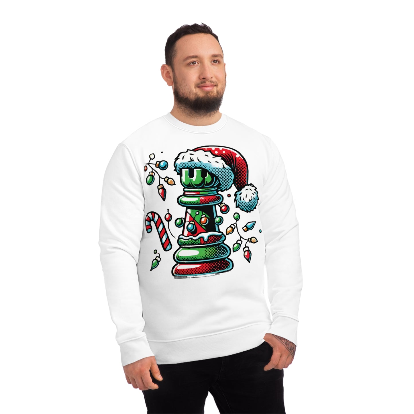 Sudadera Unisex Changer – Torre de Ajedrez Pop Art Navideño   Sweatshirt