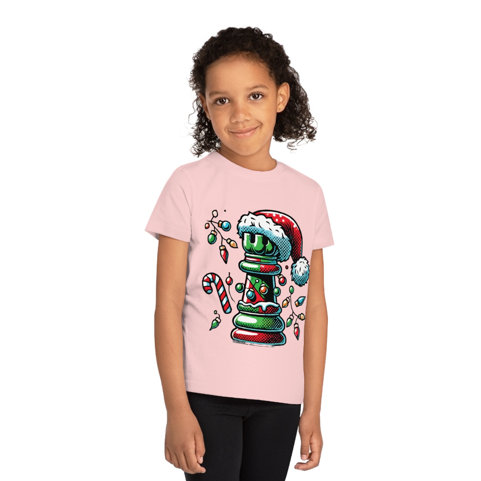 Camiseta Infantil Creator – Torre de Ajedrez Navideña en Pop Art   Kids clothes