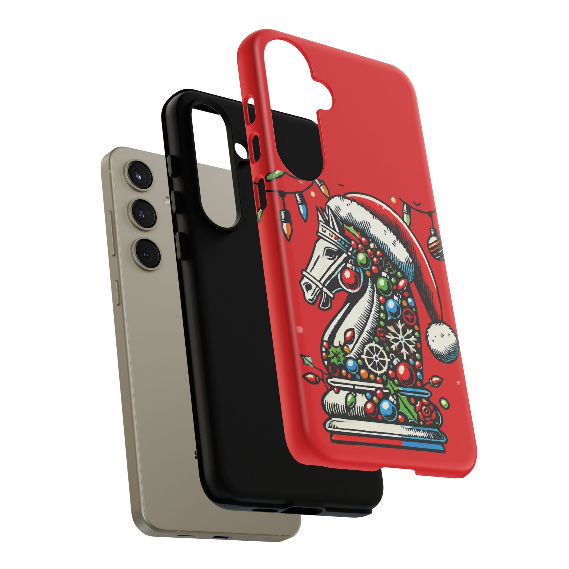 Funda Tough Navidad - Caballo Ajedrez Pop Art para iPhone, Samsung y Pixel   Phone Case