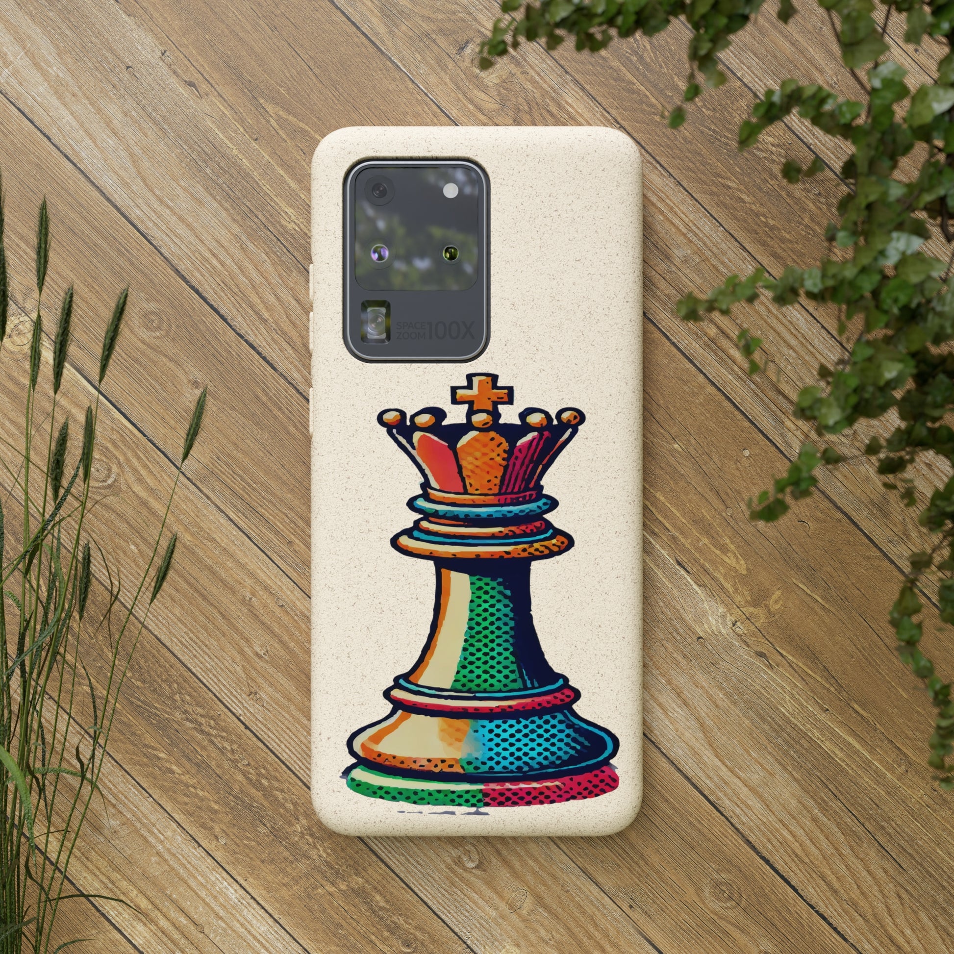 “Funda Biodegradable Rey de Ajedrez – Protección Sostenible Pop Art”   Phone Case