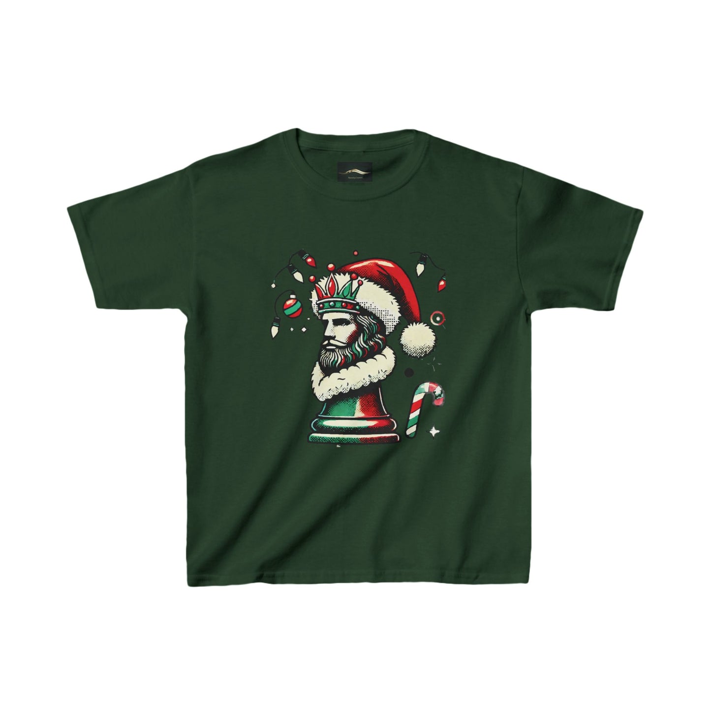 Camiseta Infantil Heavy Cotton™ Navidad Pop Art - Comodidad y Durabilidad   Kids clothes  27.00 XL-Forest-Green