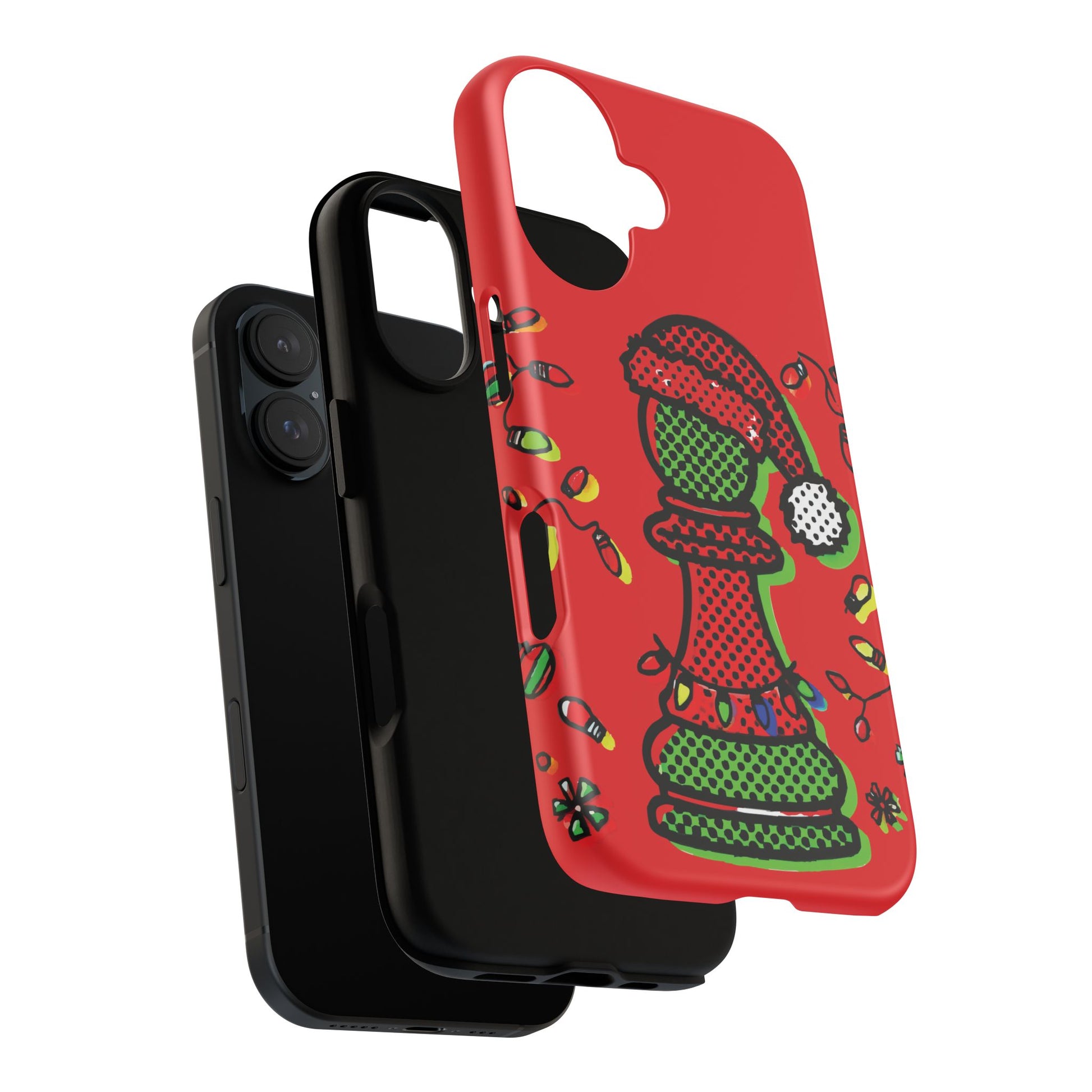 Funda Tough Peón de Ajedrez Navideño Pop Art – iPhone, Samsung y Pixel   Phone Case