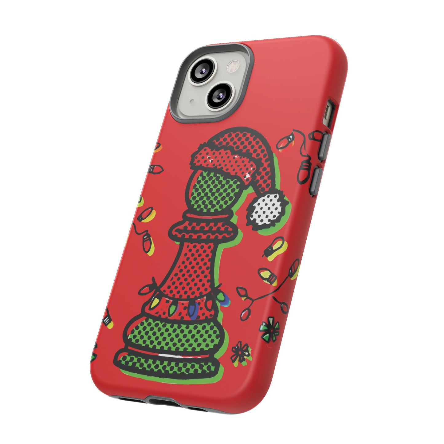 Funda Tough Peón de Ajedrez Navideño Pop Art – iPhone, Samsung y Pixel   Phone Case