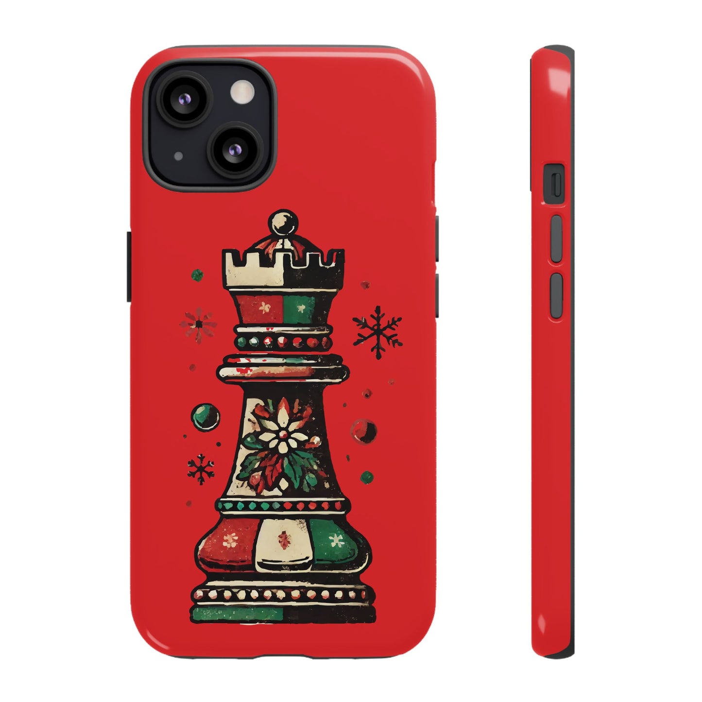 Funda Protectora para Móvil con Diseño de Torre de Ajedrez Vintage Navideño   Phone Case  24.00 iPhone-13-Glossy