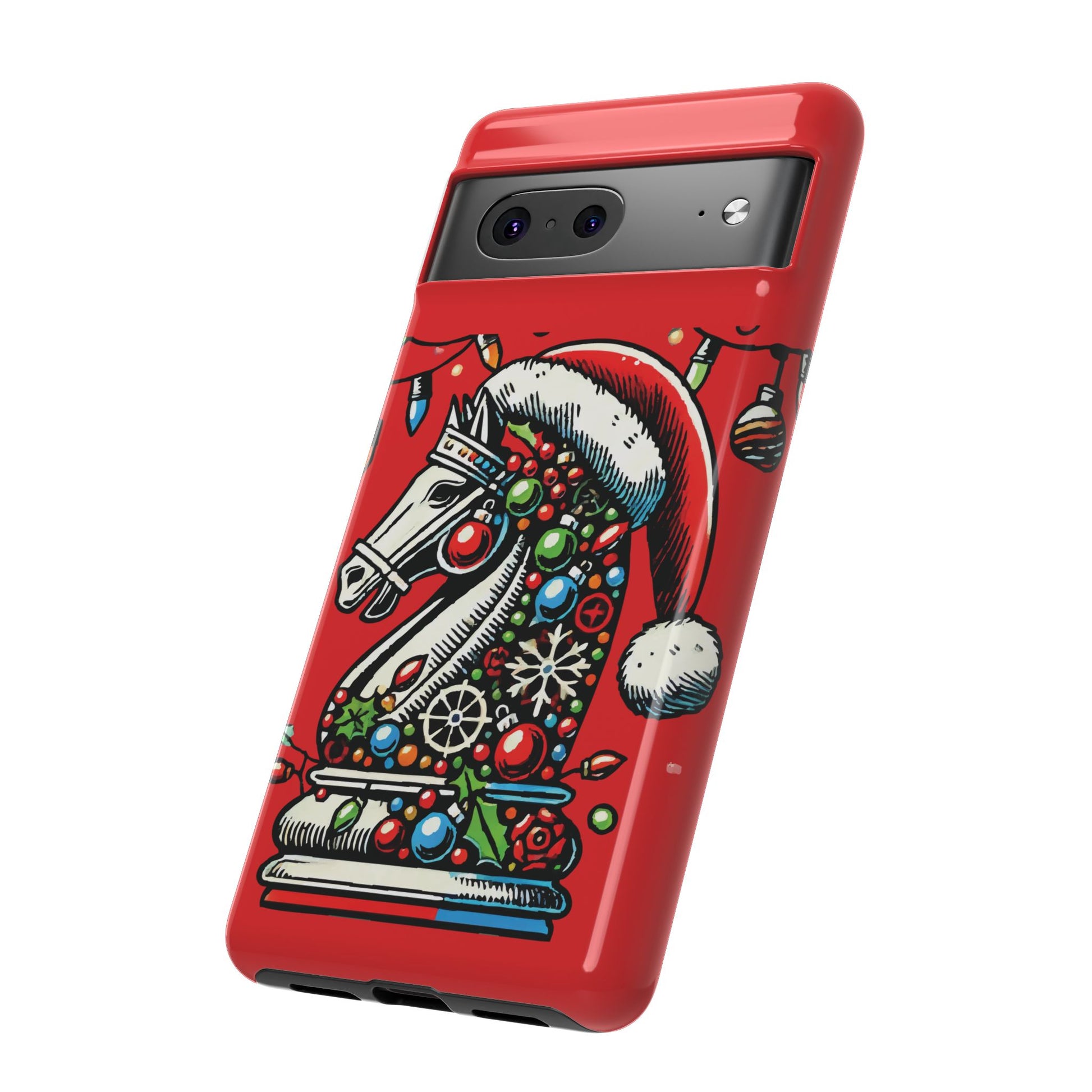 Funda Tough Navidad - Caballo Ajedrez Pop Art para iPhone, Samsung y Pixel   Phone Case