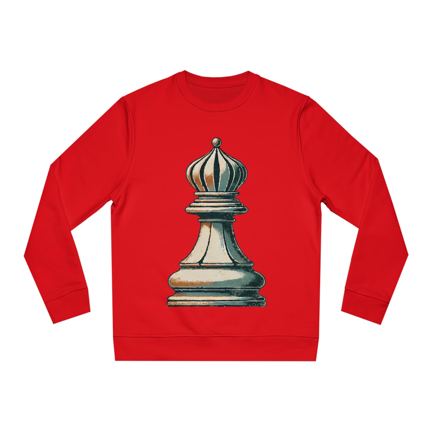 “Sudadera Unisex Alfil de Ajedrez – Algodón Orgánico y Estilo Retro”   Sweatshirt  72.00 Bright-Red-2XL