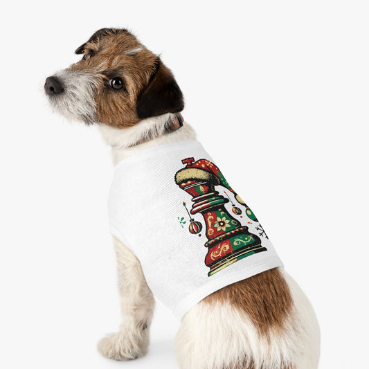 Camiseta para Mascotas de Algodón – Rey Navideño en Estilo Vintage   Pets  36.00 M-White