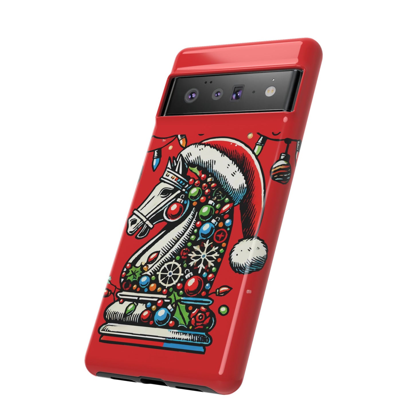 Funda Tough Navidad - Caballo Ajedrez Pop Art para iPhone, Samsung y Pixel   Phone Case