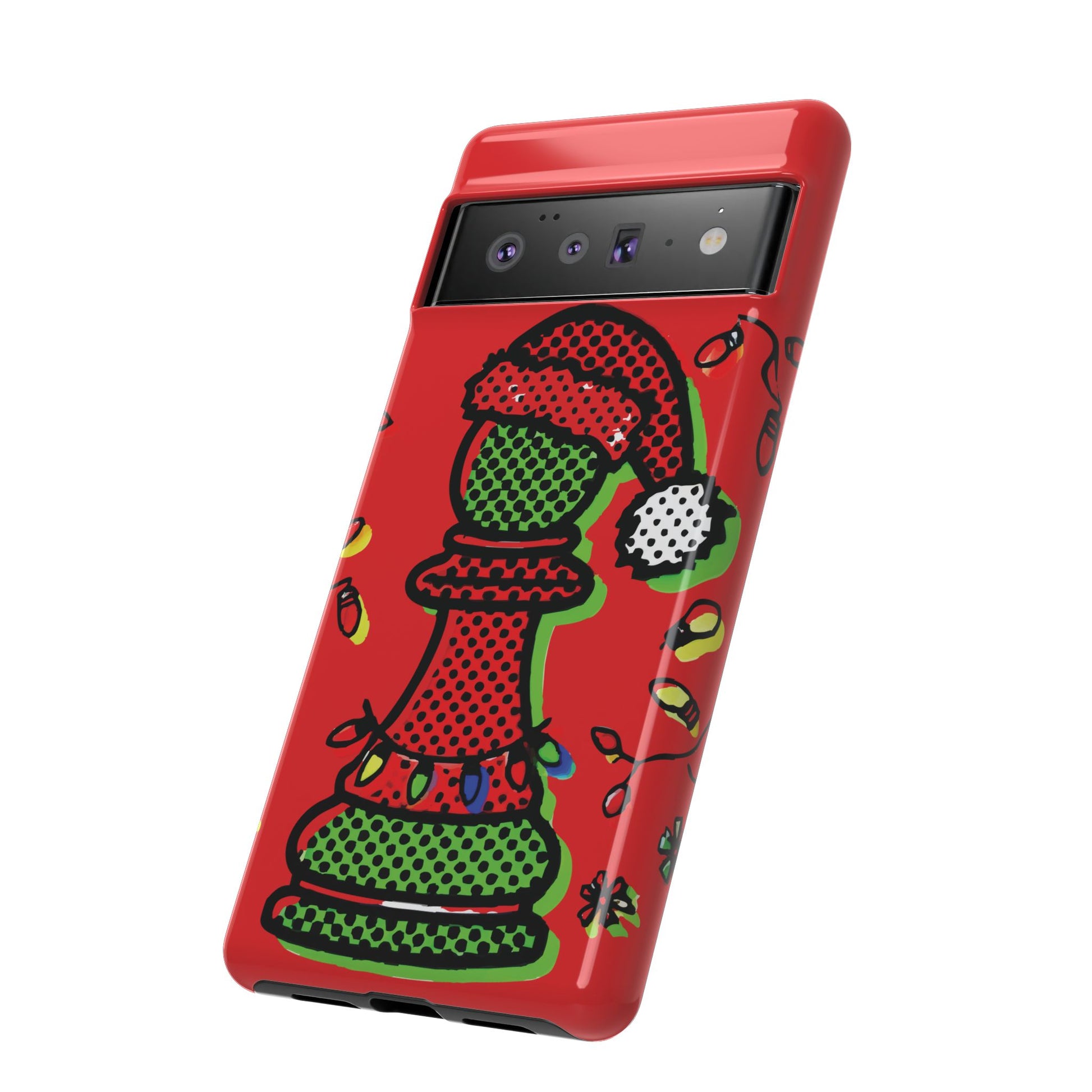 Funda Tough Peón de Ajedrez Navideño Pop Art – iPhone, Samsung y Pixel   Phone Case