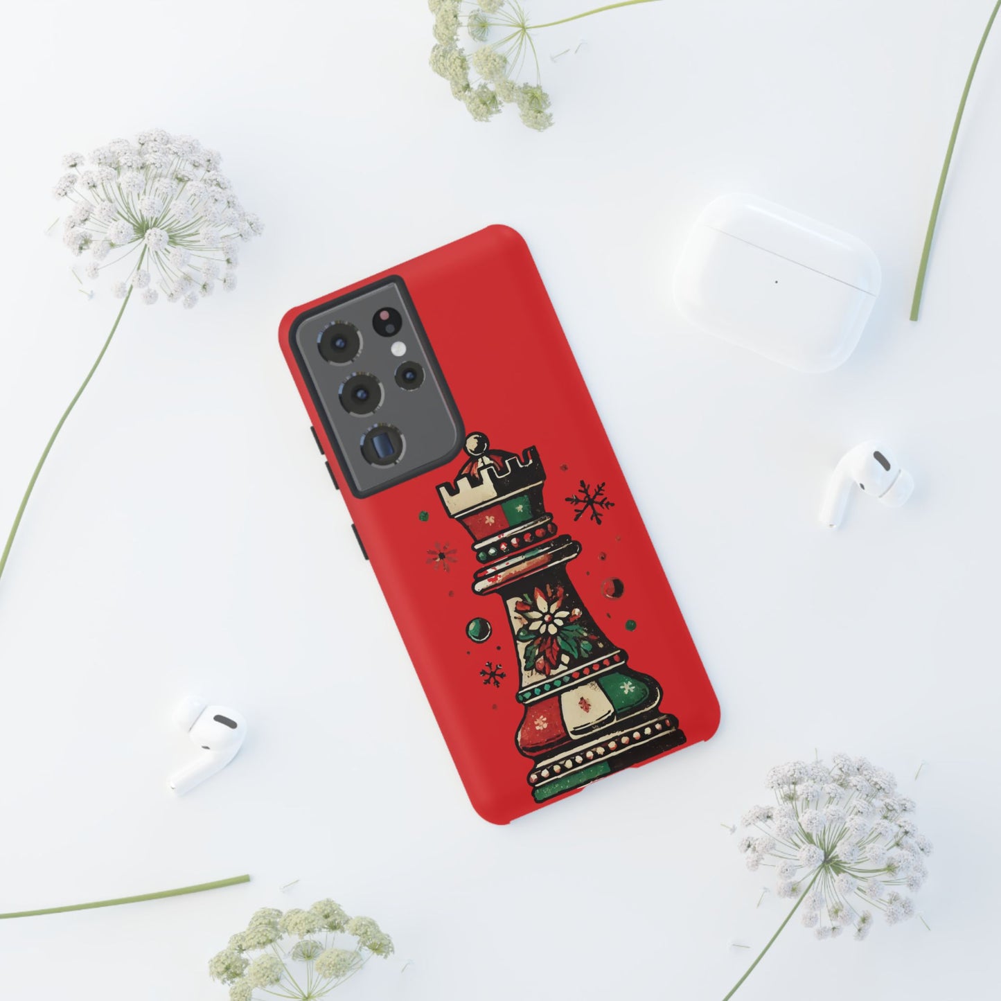 Funda Protectora para Móvil con Diseño de Torre de Ajedrez Vintage Navideño   Phone Case