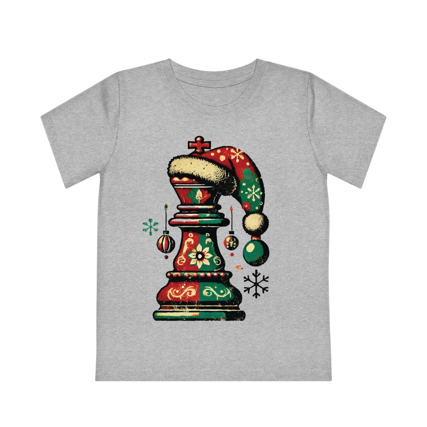 Camiseta Infantil de Navidad – Rey Ajedrez Vintage en Algodón Orgánico   Kids clothes  27.00 Heather-Grey-12-14-Years