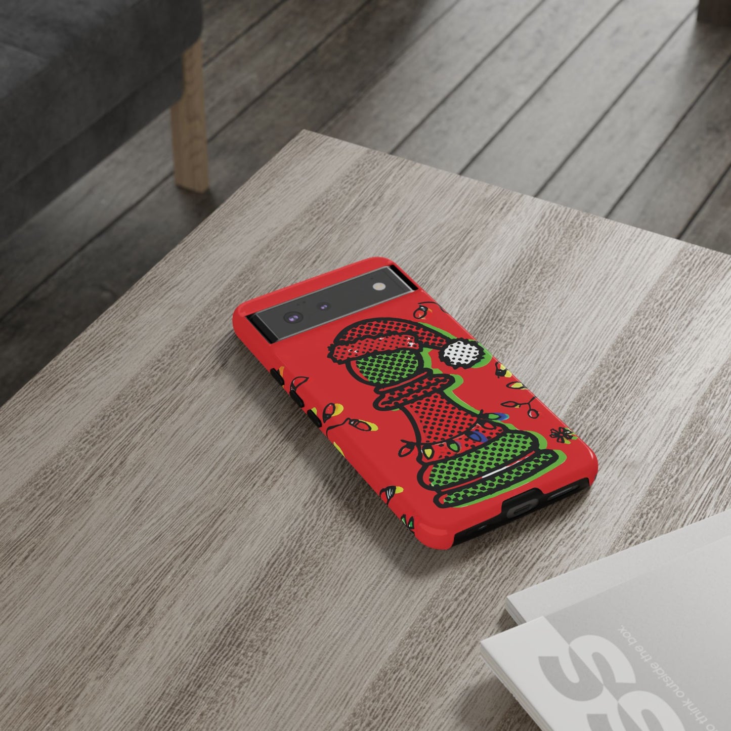 Funda Tough Peón de Ajedrez Navideño Pop Art – iPhone, Samsung y Pixel   Phone Case