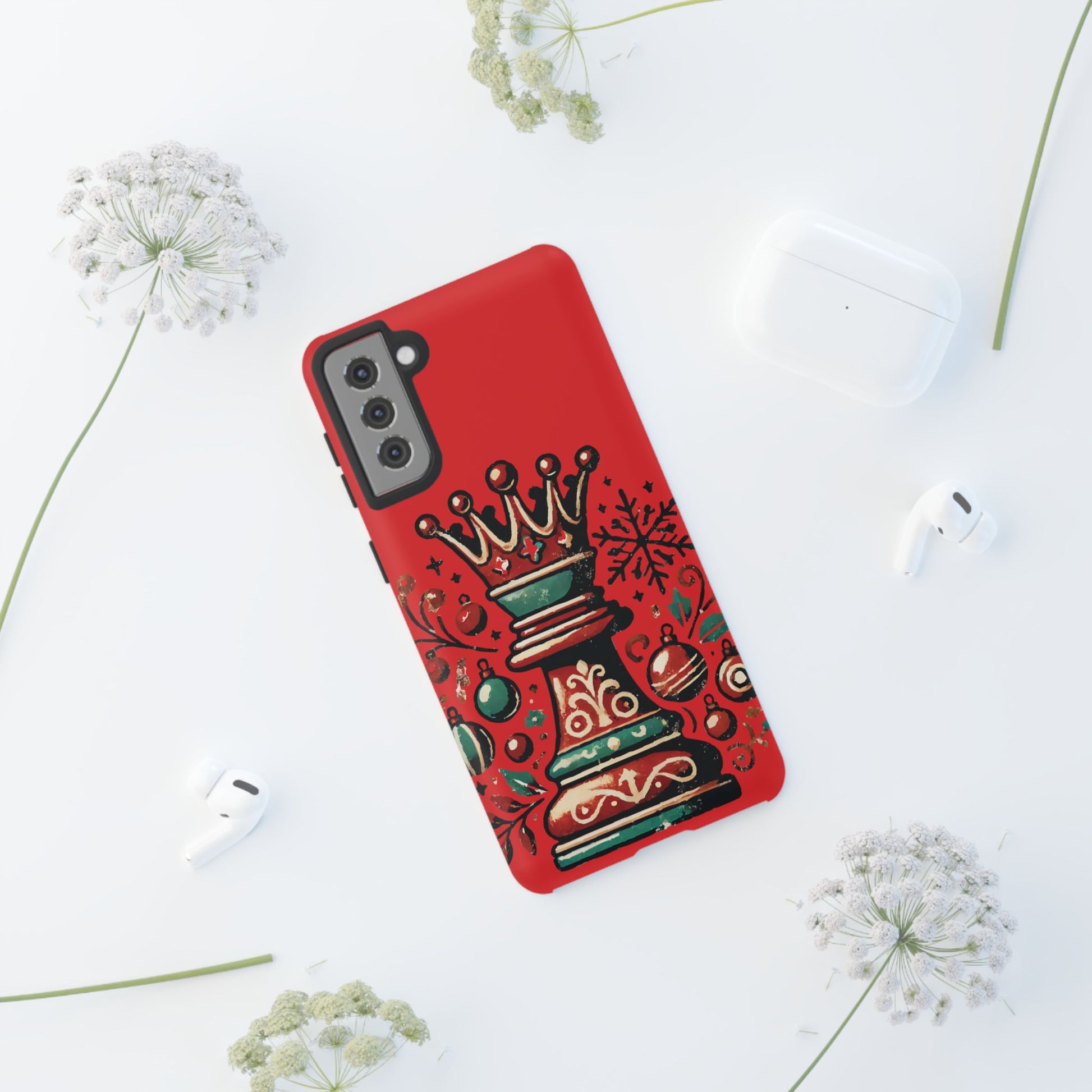 Funda Tough Case Reina Ajedrez Vintage Navideño – Protección y Estilo   Phone Case