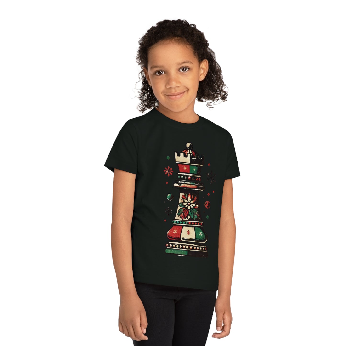 Camiseta Infantil Torre de Ajedrez Vintage Navidad - Algodón Orgánico   Kids clothes