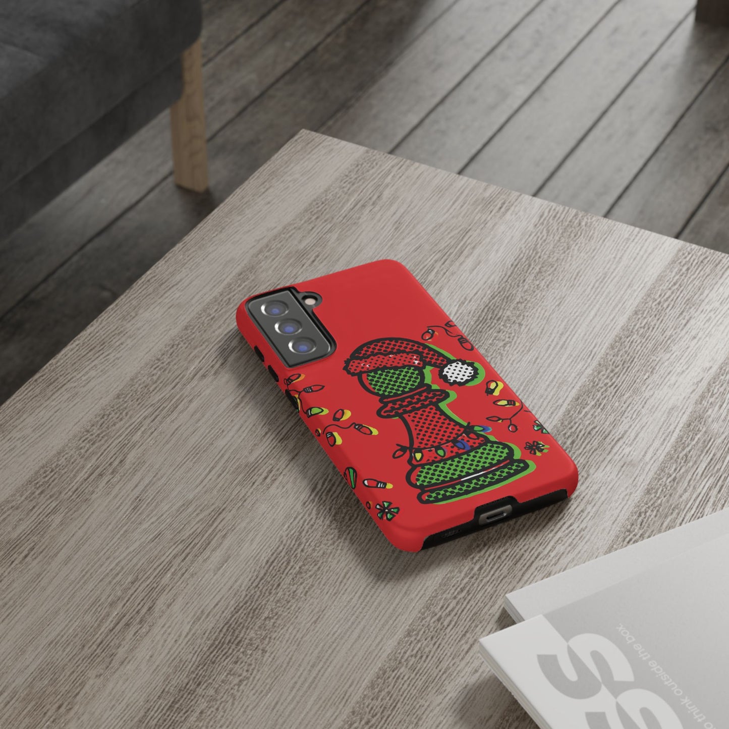 Funda Tough Peón de Ajedrez Navideño Pop Art – iPhone, Samsung y Pixel   Phone Case