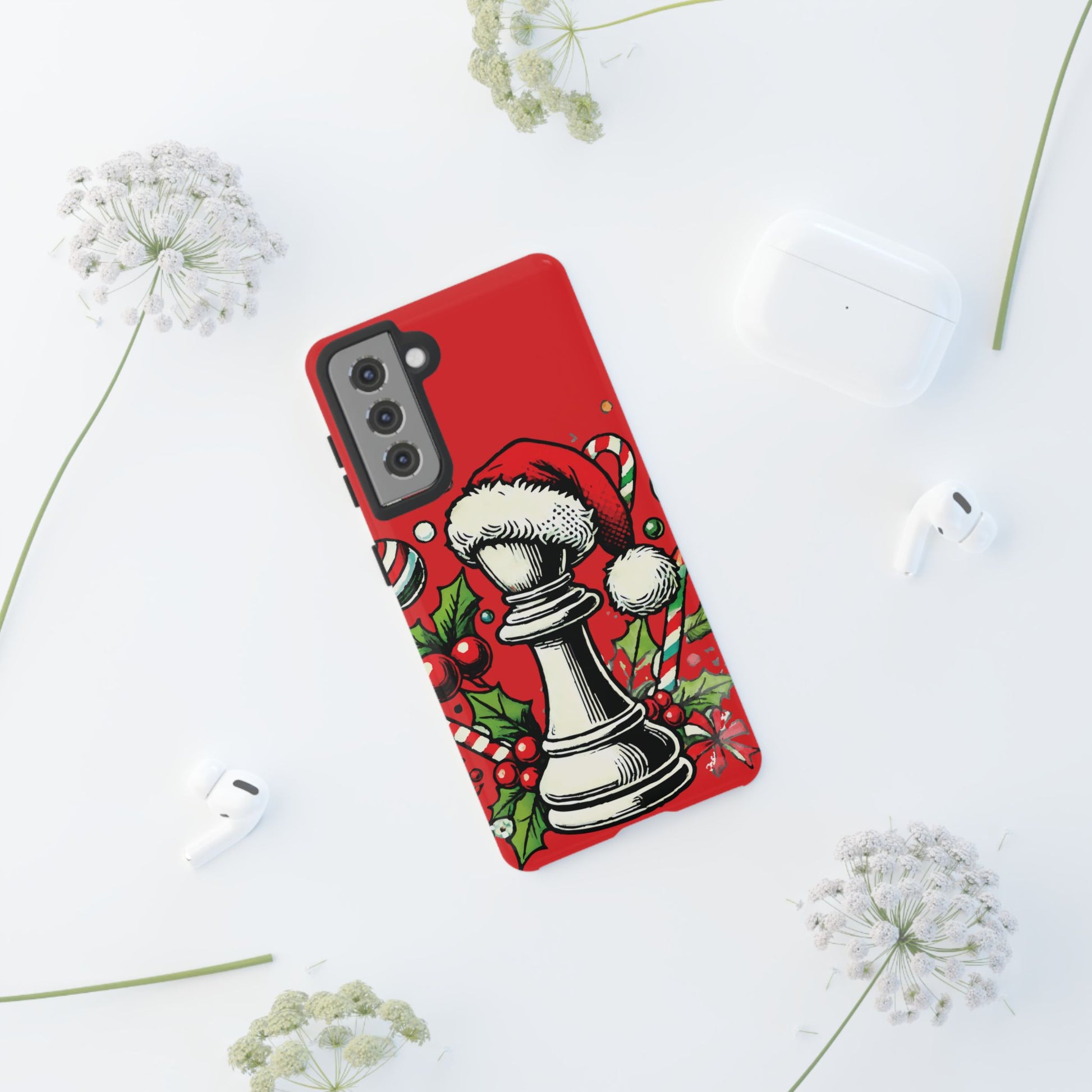 Funda Protectora Navideña con Alfil Pop Art - iPhone, Samsung, Google Pixel   Phone Case