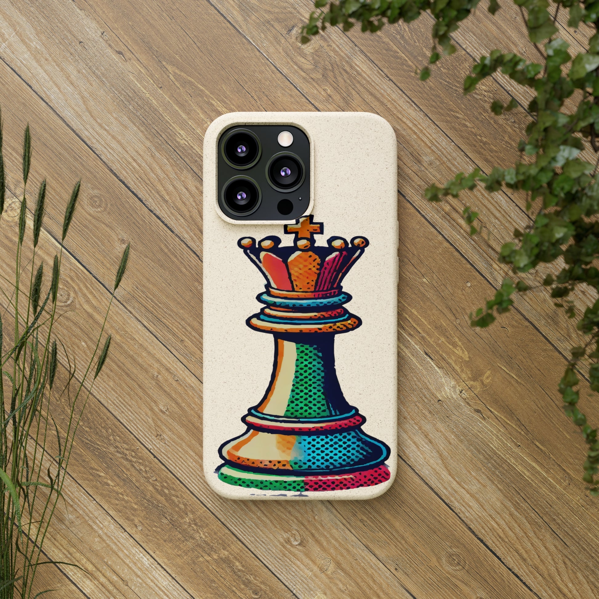 “Funda Biodegradable Rey de Ajedrez – Protección Sostenible Pop Art”   Phone Case