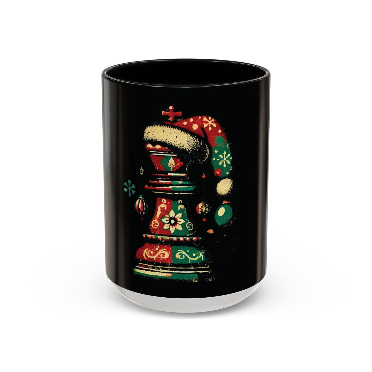 Taza Vintage Rey de Ajedrez Navideño – 11oz y 15oz, Estilo Retro Elegante   Mug  15.00 15oz-Black