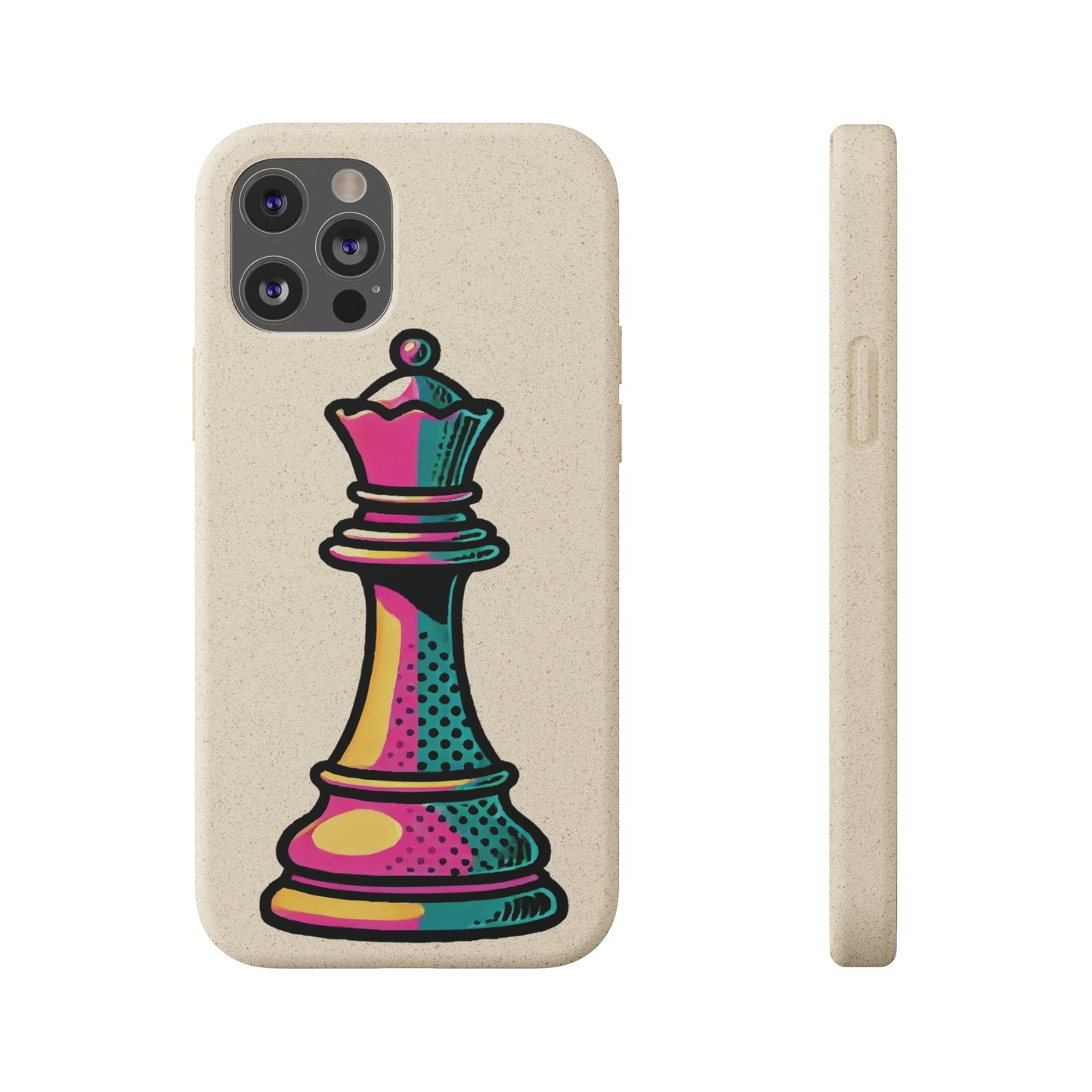 “Funda Biodegradable Reina de Ajedrez – Diseño Pop Art y Carga Inalámbrica”   Phone Case  33.00 iPhone-12-Pro-with-gift-packaging