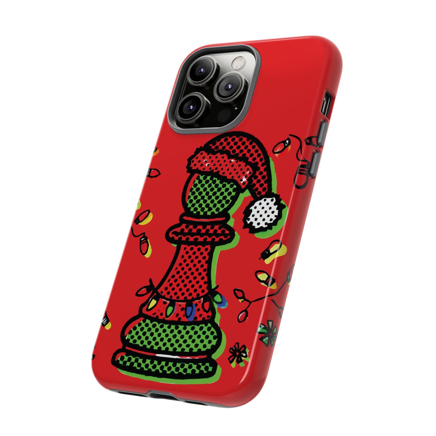 Funda Tough Peón de Ajedrez Navideño Pop Art – iPhone, Samsung y Pixel   Phone Case