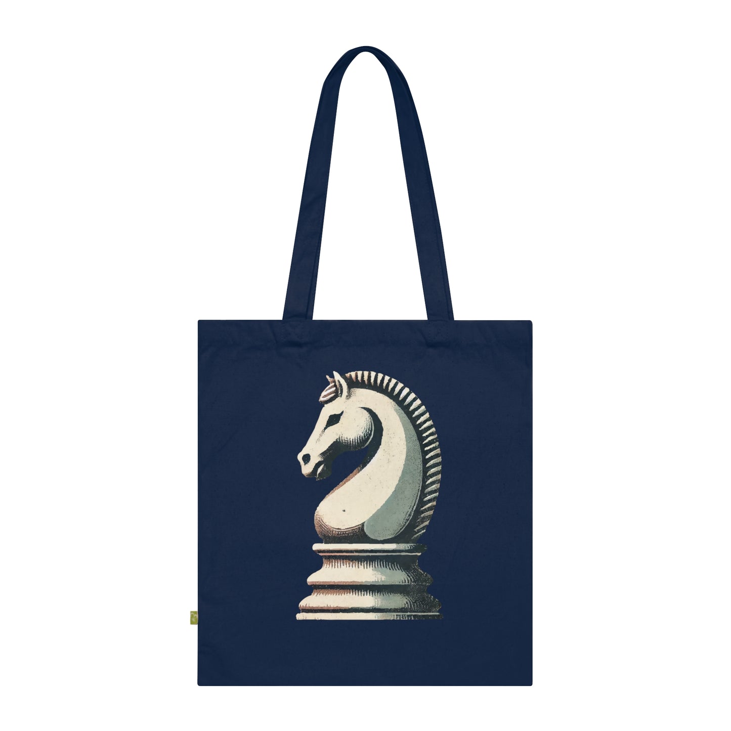 “Organic Cotton Tote Bag – Vintage Knight Design, Eco-Friendly and Durable”   Bags  24.00 French-Navy-15-x-16.5