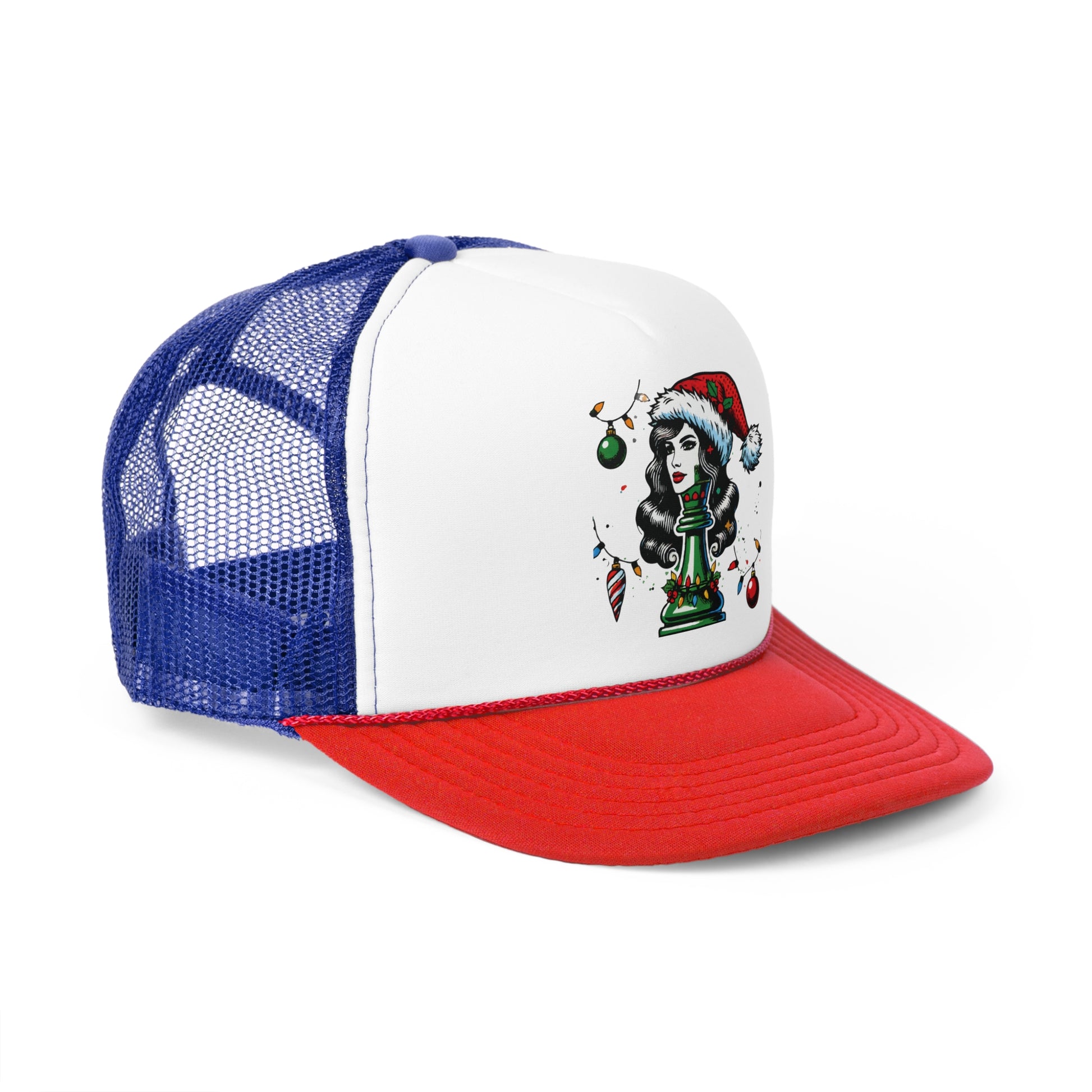 Gorra de Camionero Personalizada - Diseño Pop Art Reina Navideña   Hats